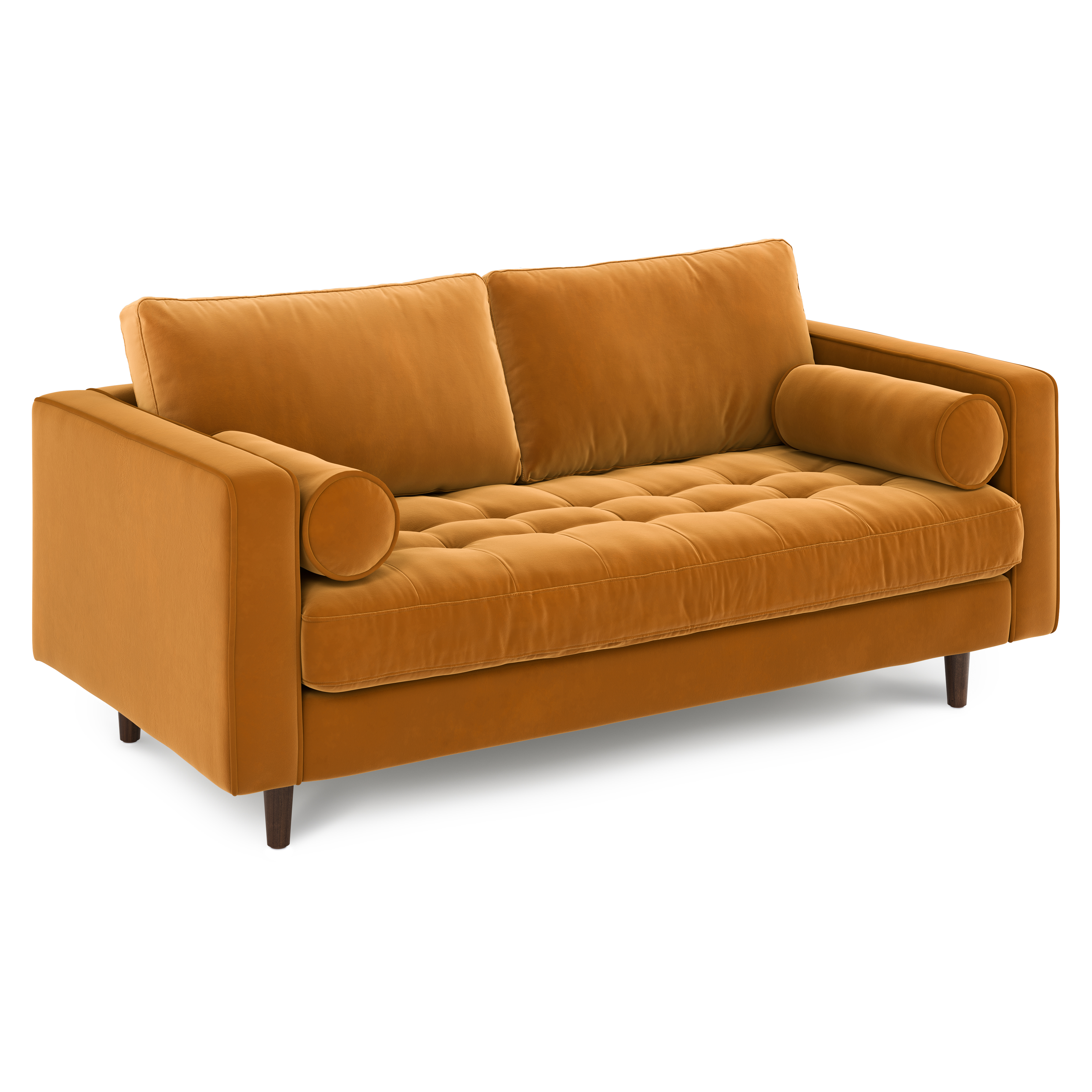 Sven 72" Tufted Velvet Loveseat - Plush Pacific Ginger