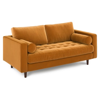 Sven Plush Pacific Ginger 72" Sofa