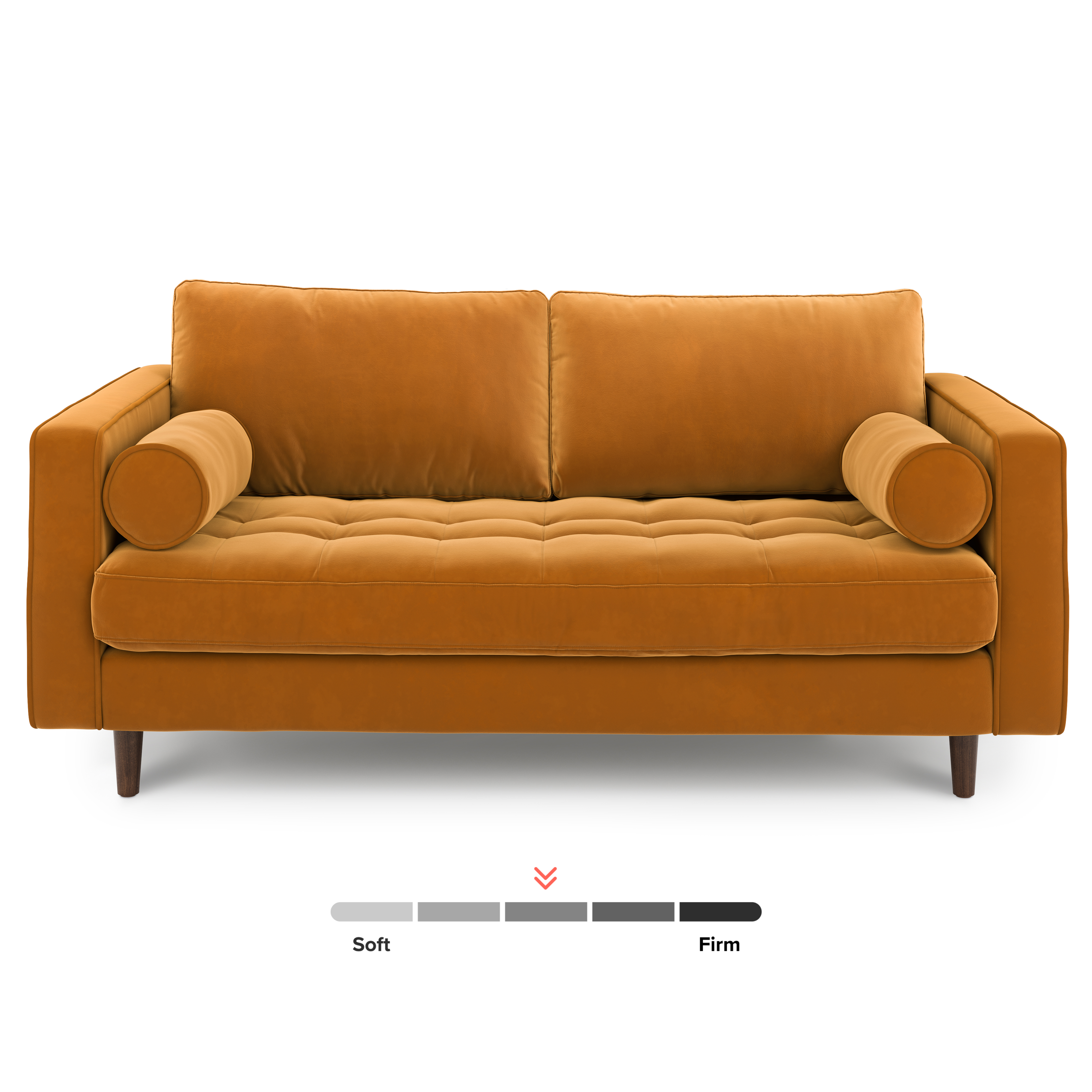 Sven 72" Tufted Velvet Loveseat - Plush Pacific Ginger - Thumbnail 2