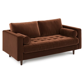 Sven Plush Pacific Brown 72" Sofa