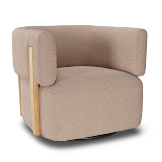 Julie 32" Swivel Chair - Sandstone Wool Bouclé