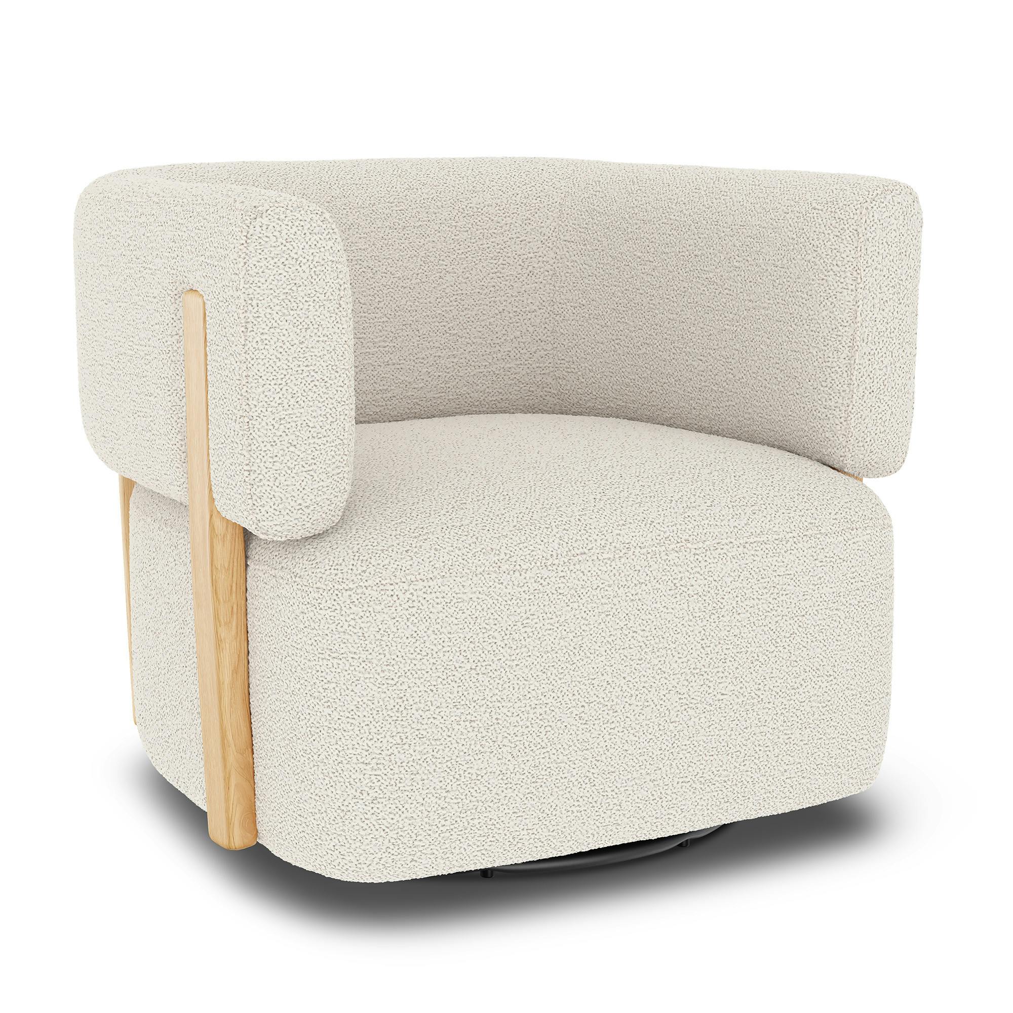 Julie Ivory Wool Bouclé Swivel Chair | Article