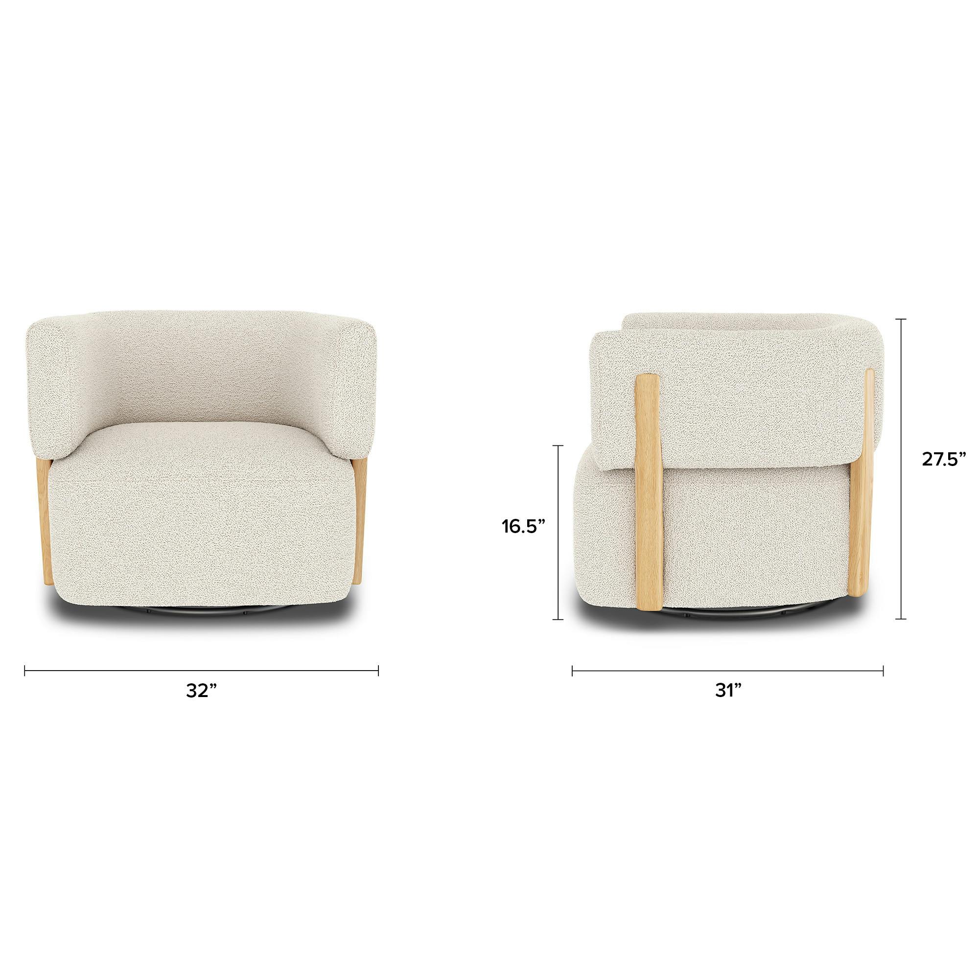 Julie Ivory Wool Bouclé Swivel Chair | Article