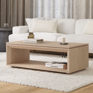 Suri 44" Rectangular Coffee Table - White Oak