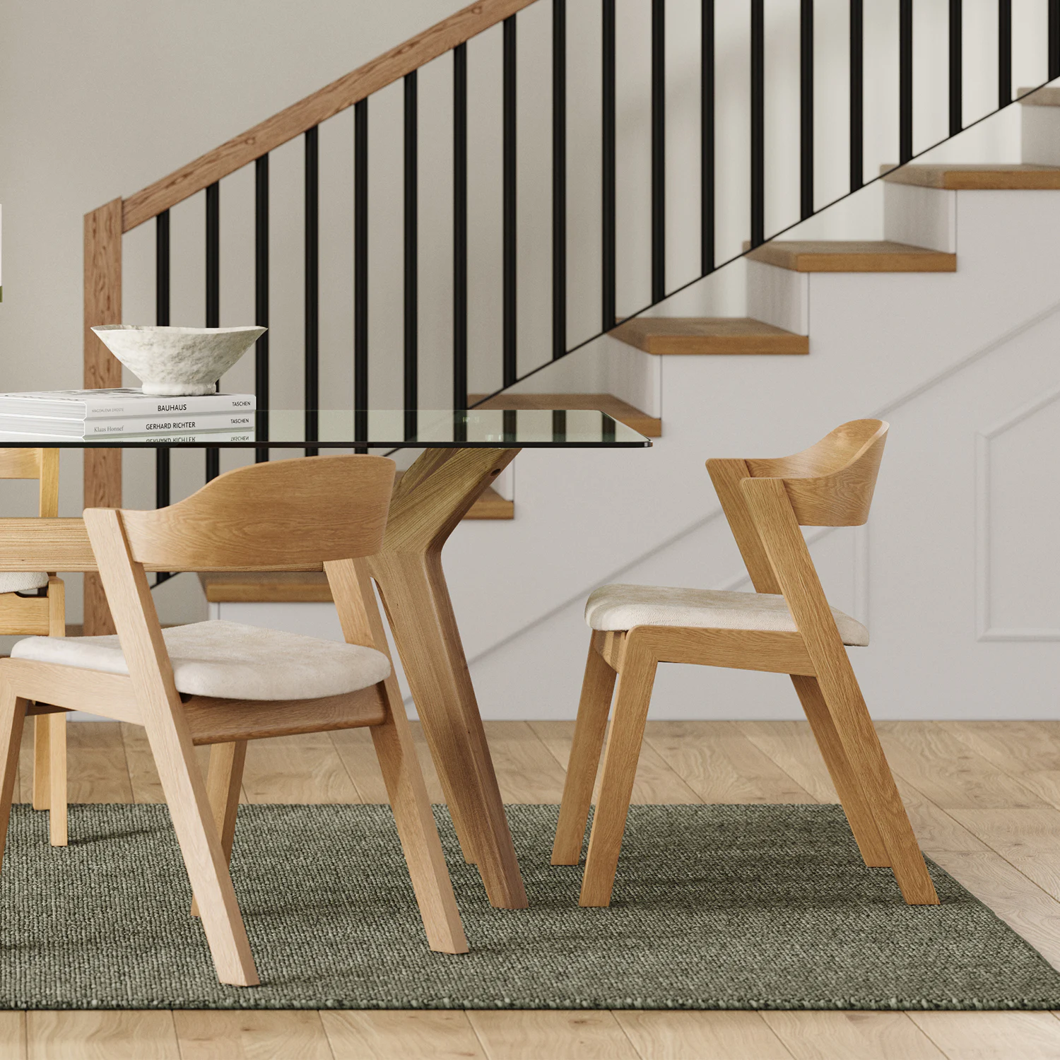Meja Dining Chair - Oak and Bristol Ivory