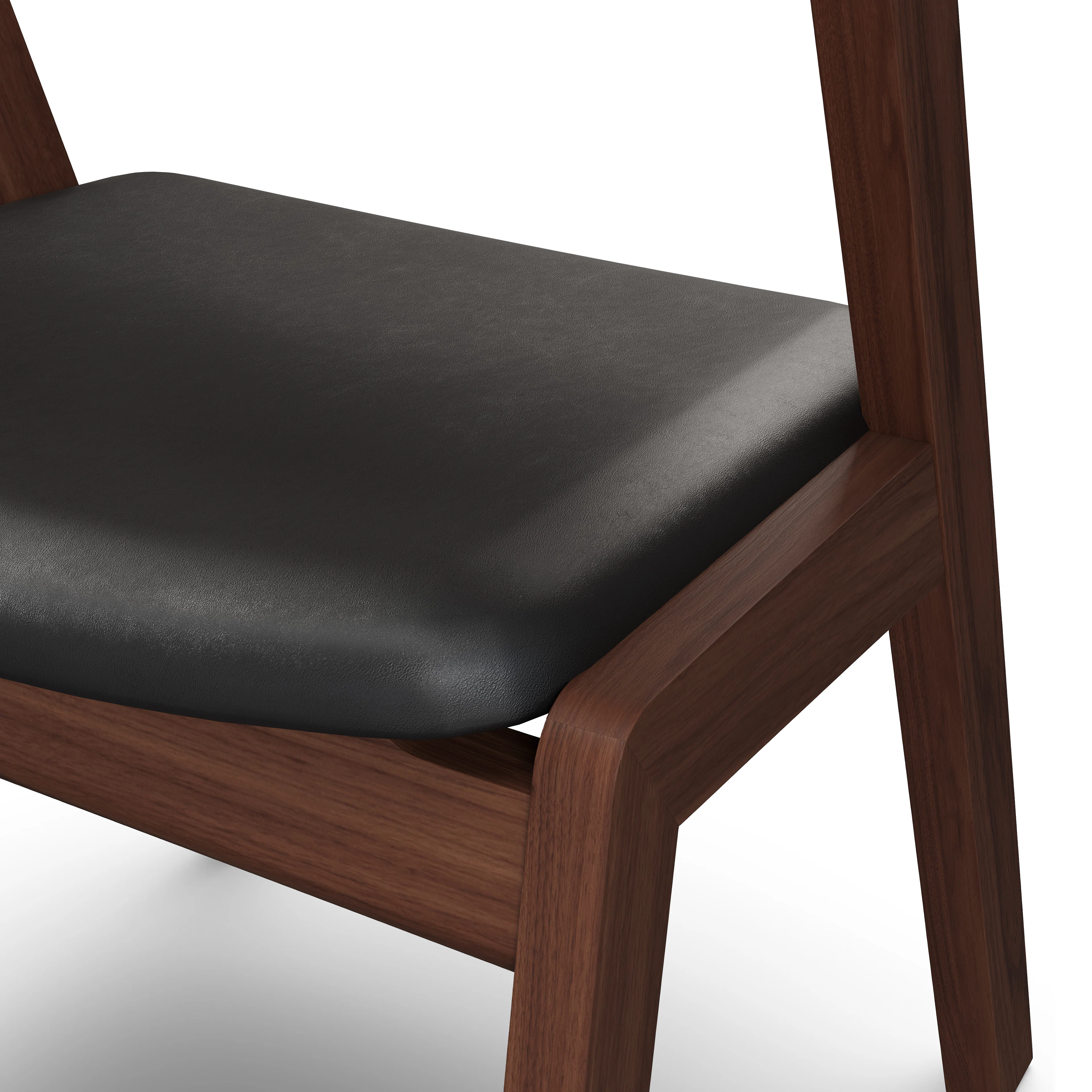 Meja Leather Dining Chair - Walnut and Oxford Black