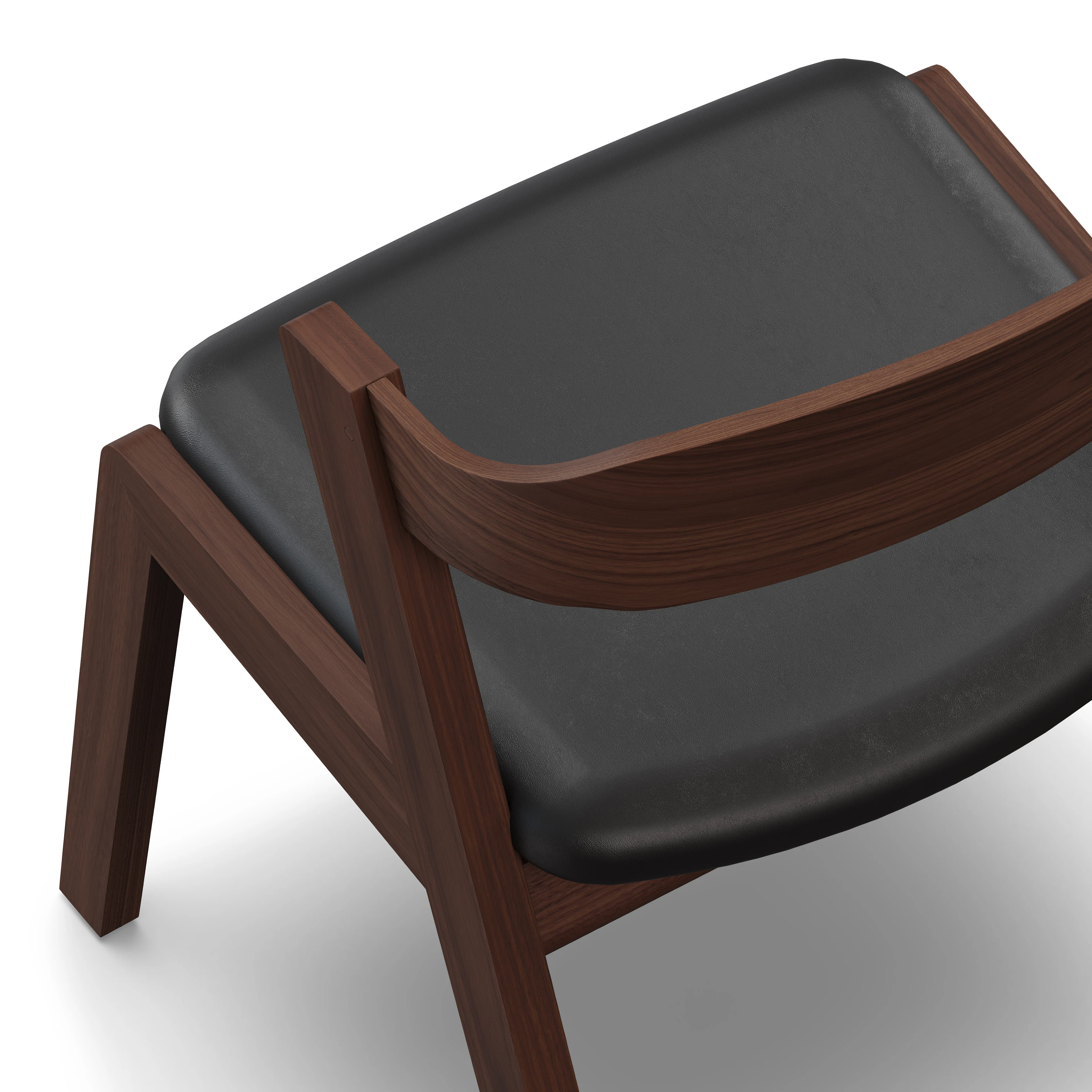 Meja Leather Dining Chair - Walnut and Oxford Black