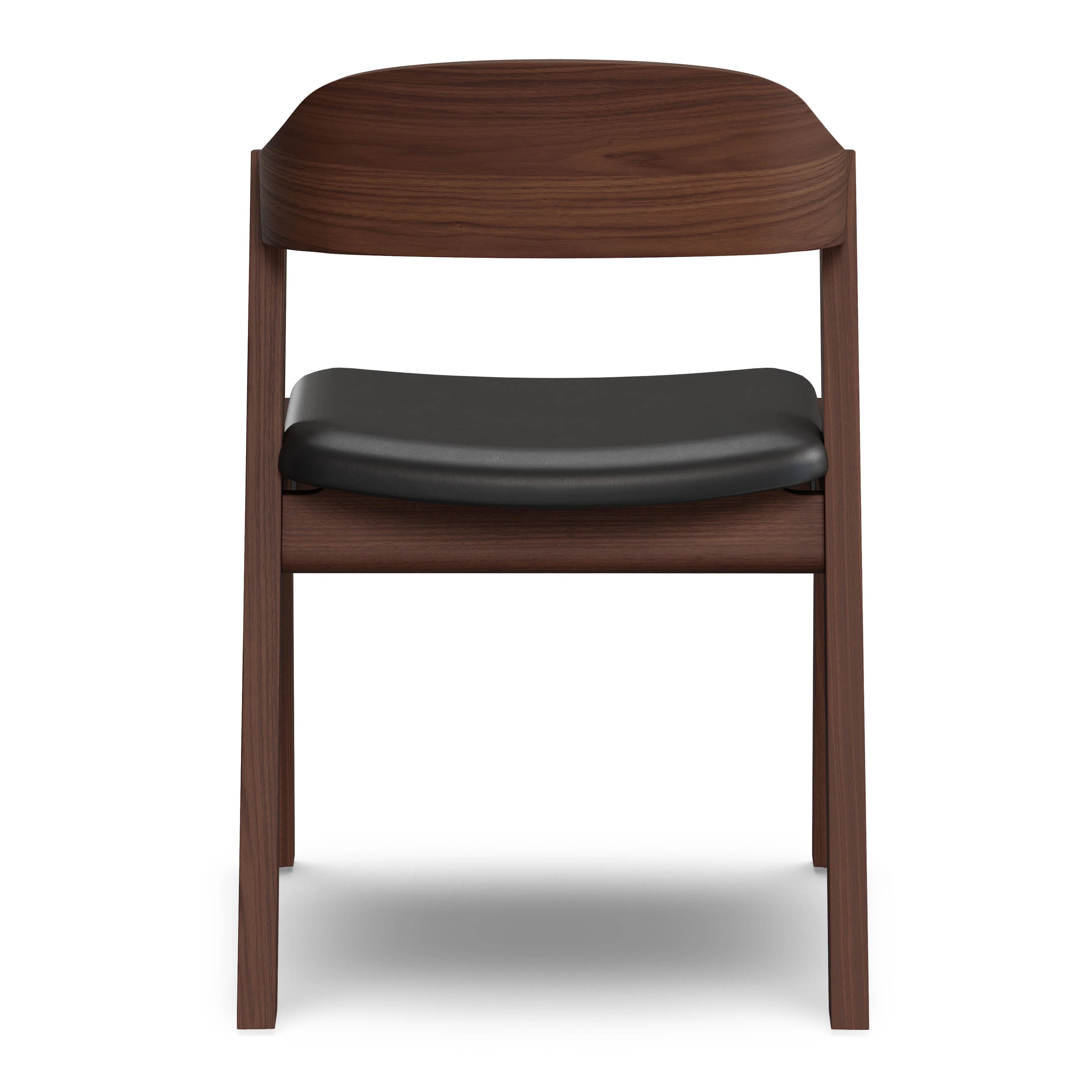 Meja Leather Dining Chair - Walnut and Oxford Black