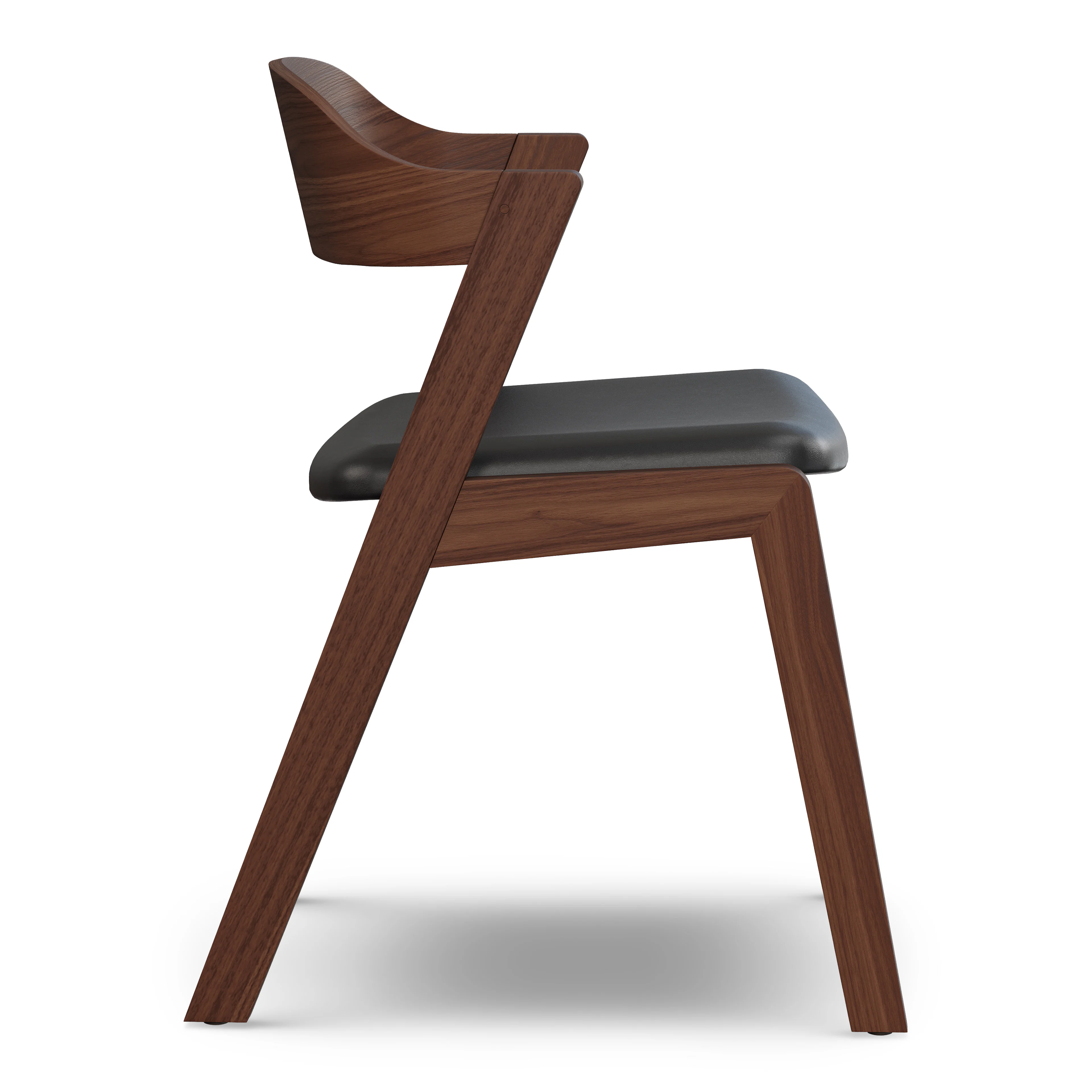 Meja Leather Dining Chair - Walnut and Oxford Black
