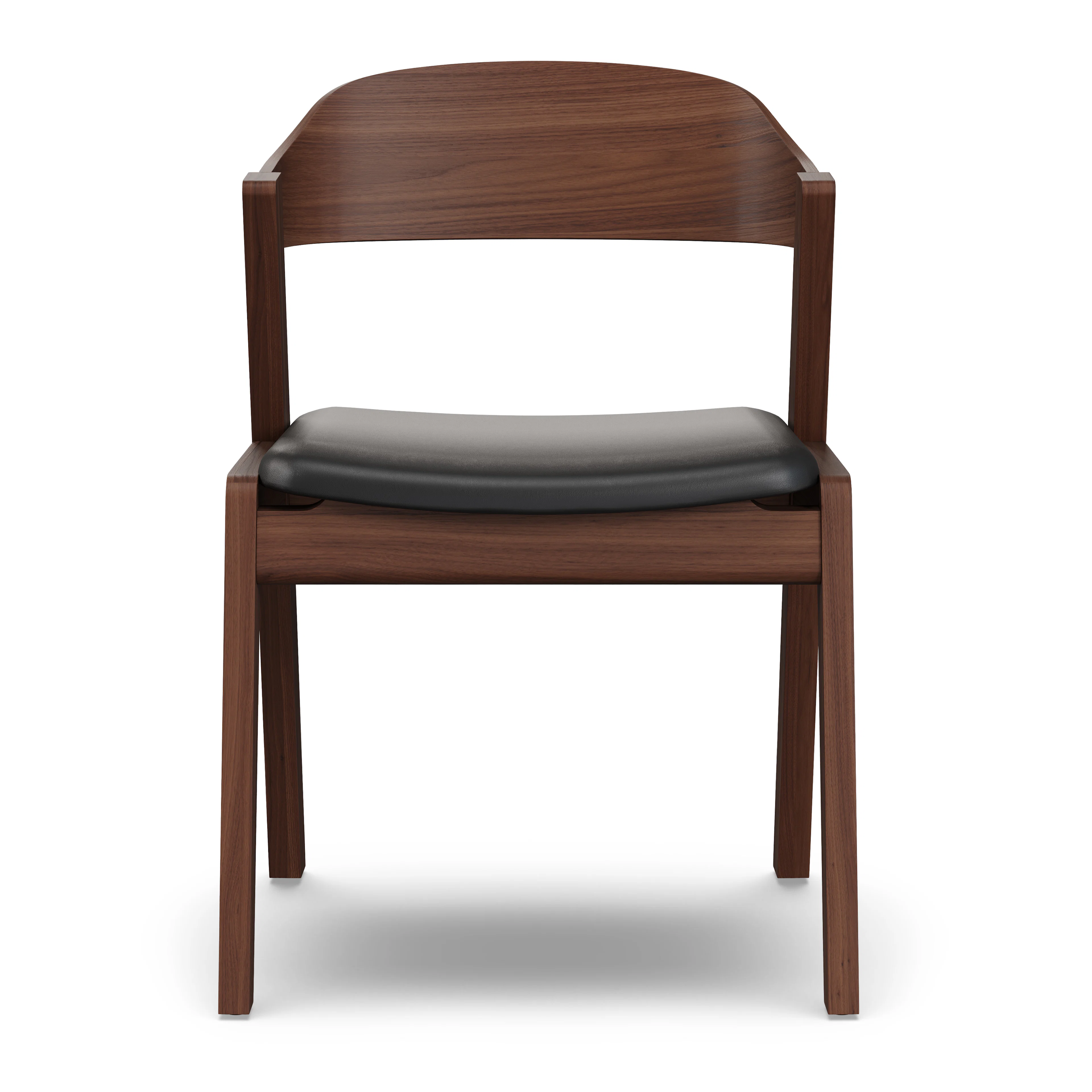 Meja Leather Dining Chair - Walnut and Oxford Black