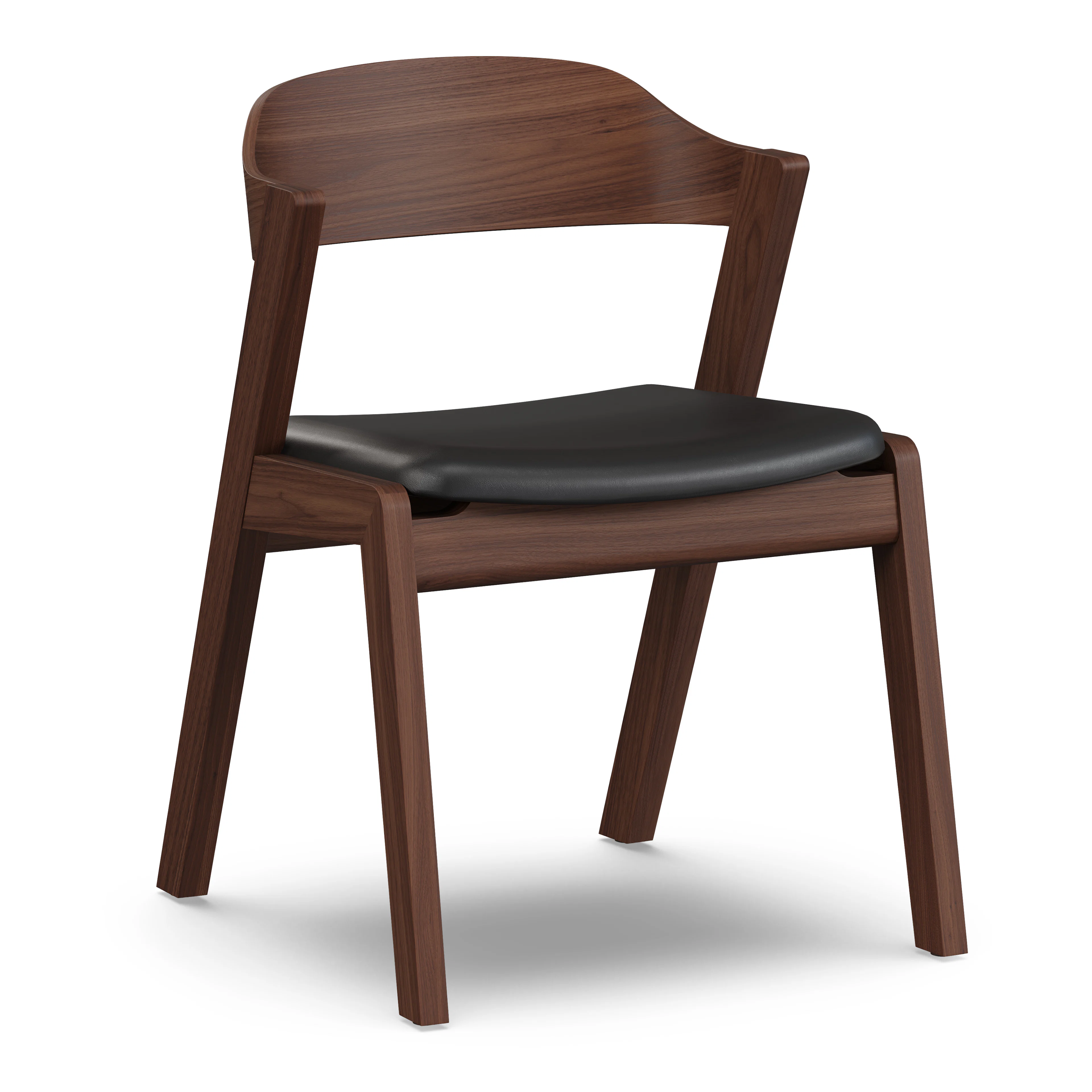 Meja Leather Dining Chair - Walnut and Oxford Black