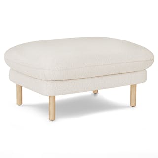 Sanders 35.5" Ottoman - Ivory Wool Bouclé