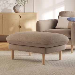 Sanders 35.5" Ottoman - Sandstone Wool Bouclé