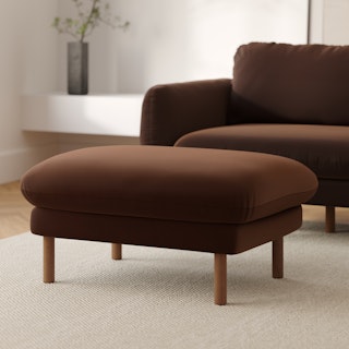 Sanders 35.5" Velvet Ottoman - Plush Pacific Brown