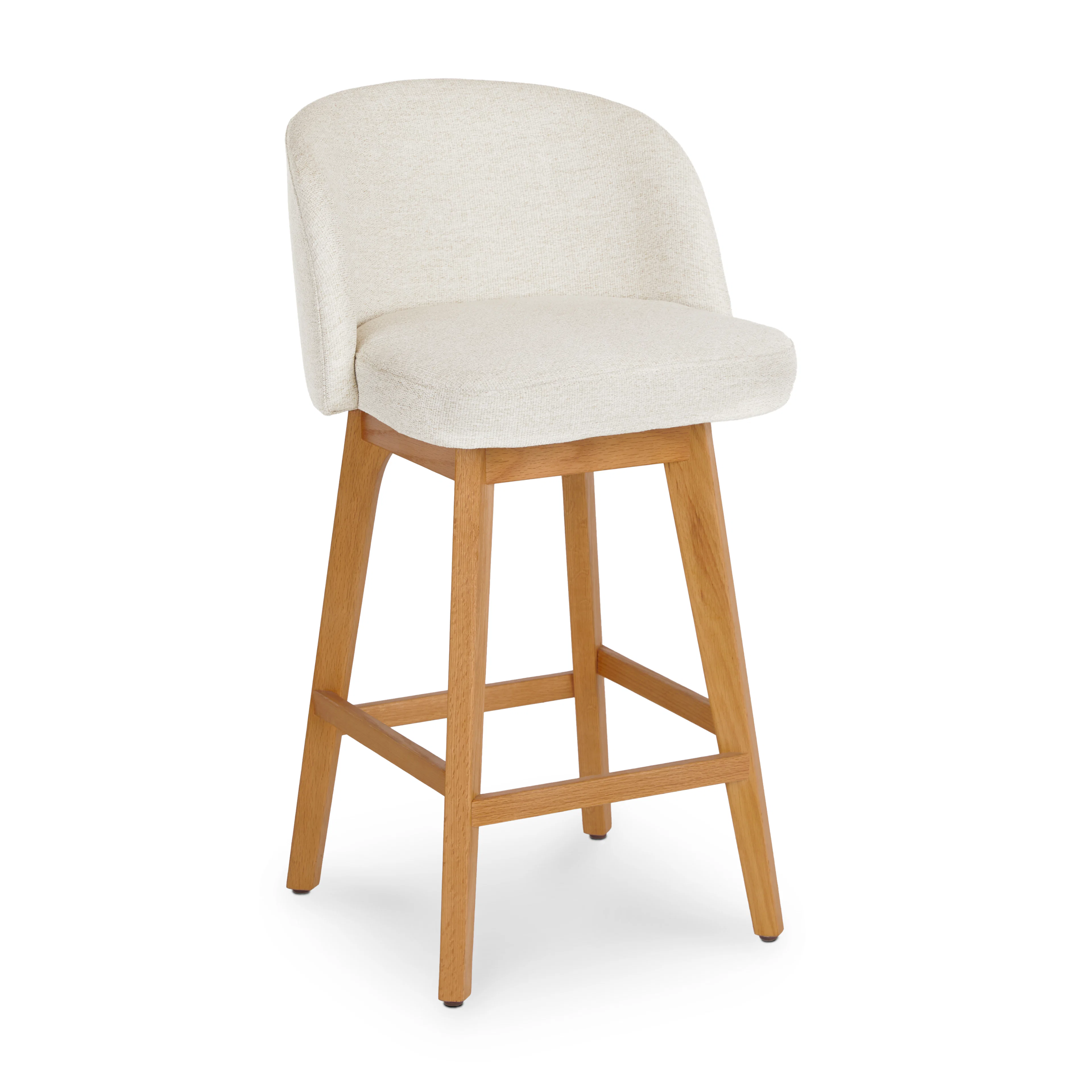 Alta Swivel Counter Stool - Oak and Camellia Ivory