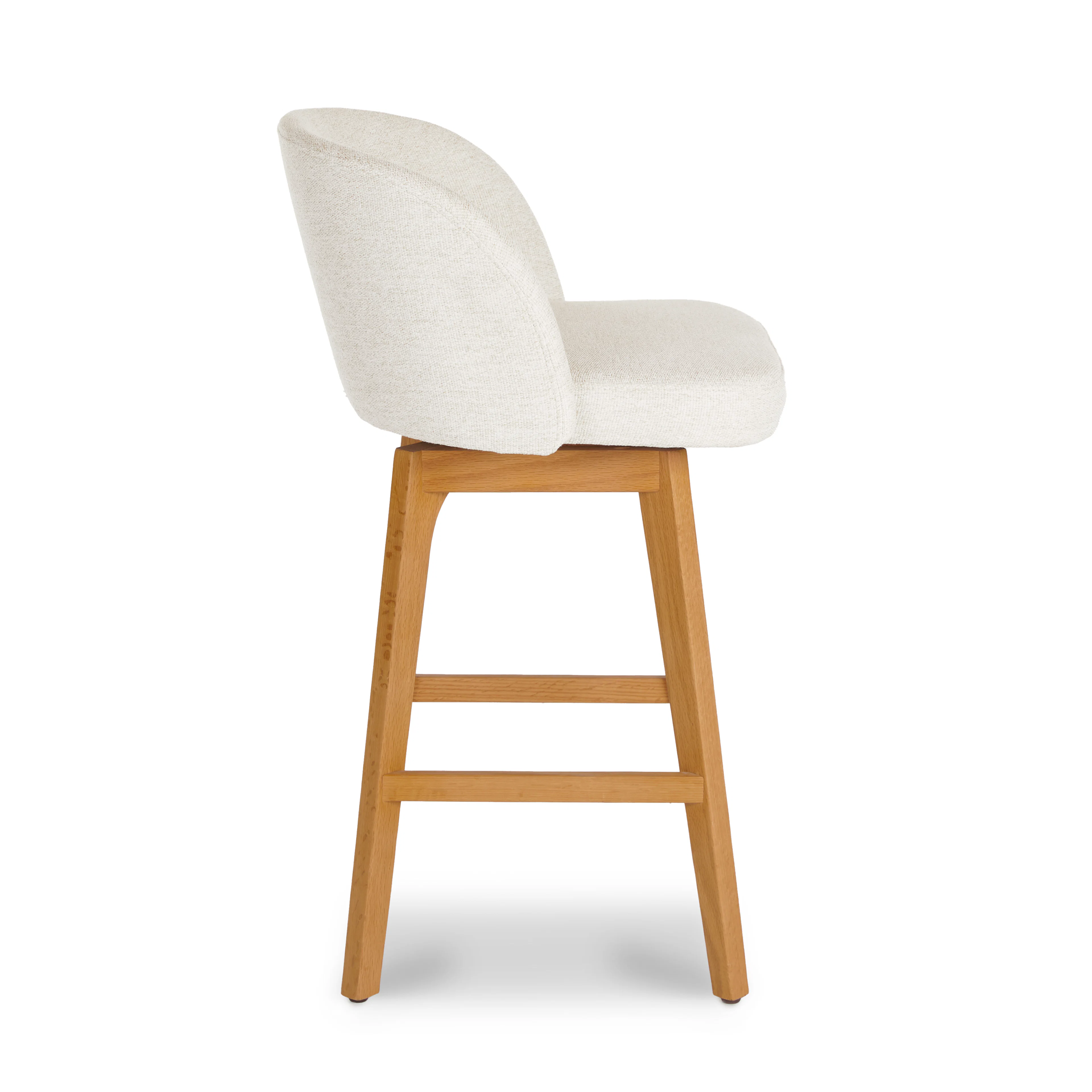 Alta Swivel Counter Stool - Oak and Camellia Ivory