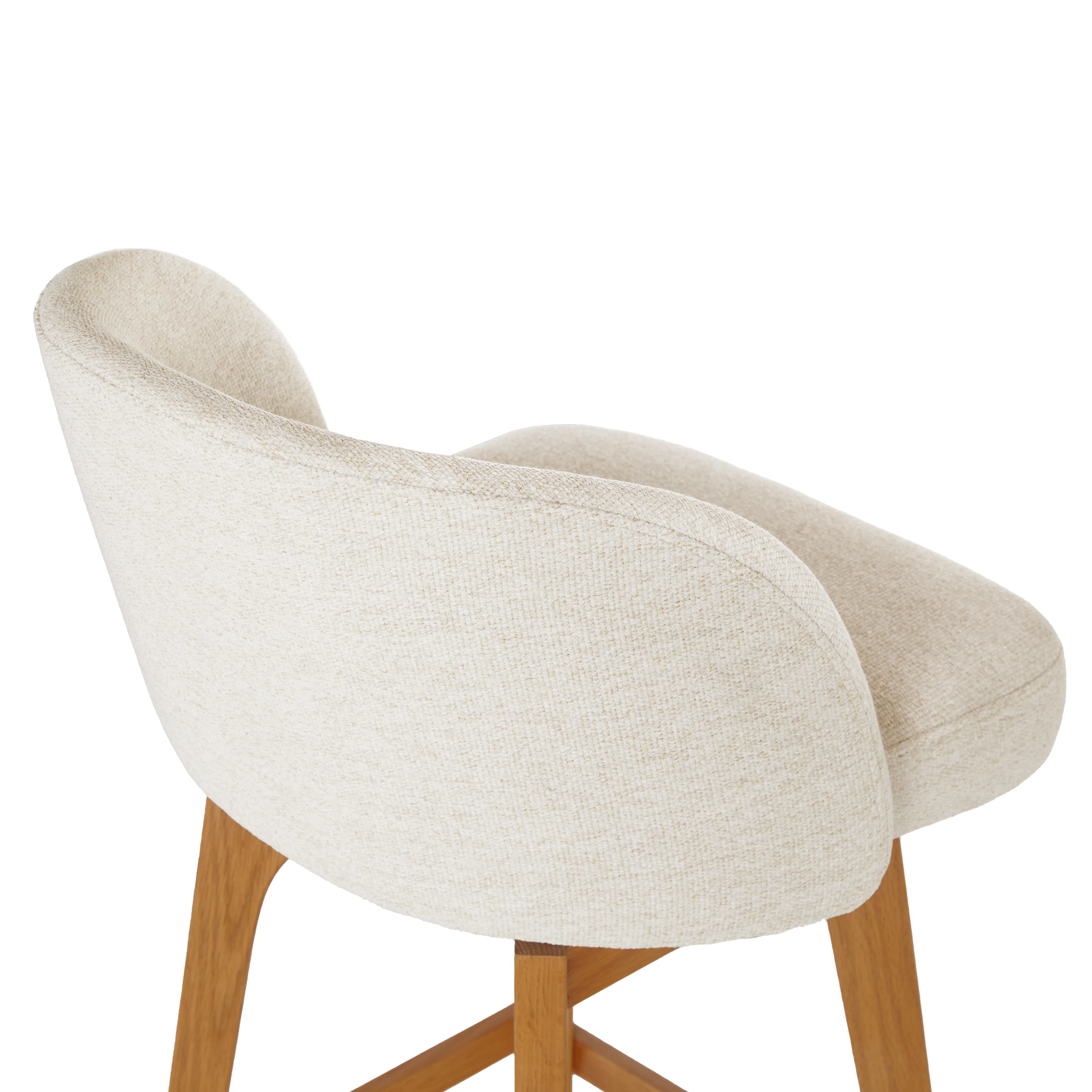 Alta Swivel Counter Stool - Oak and Camellia Ivory