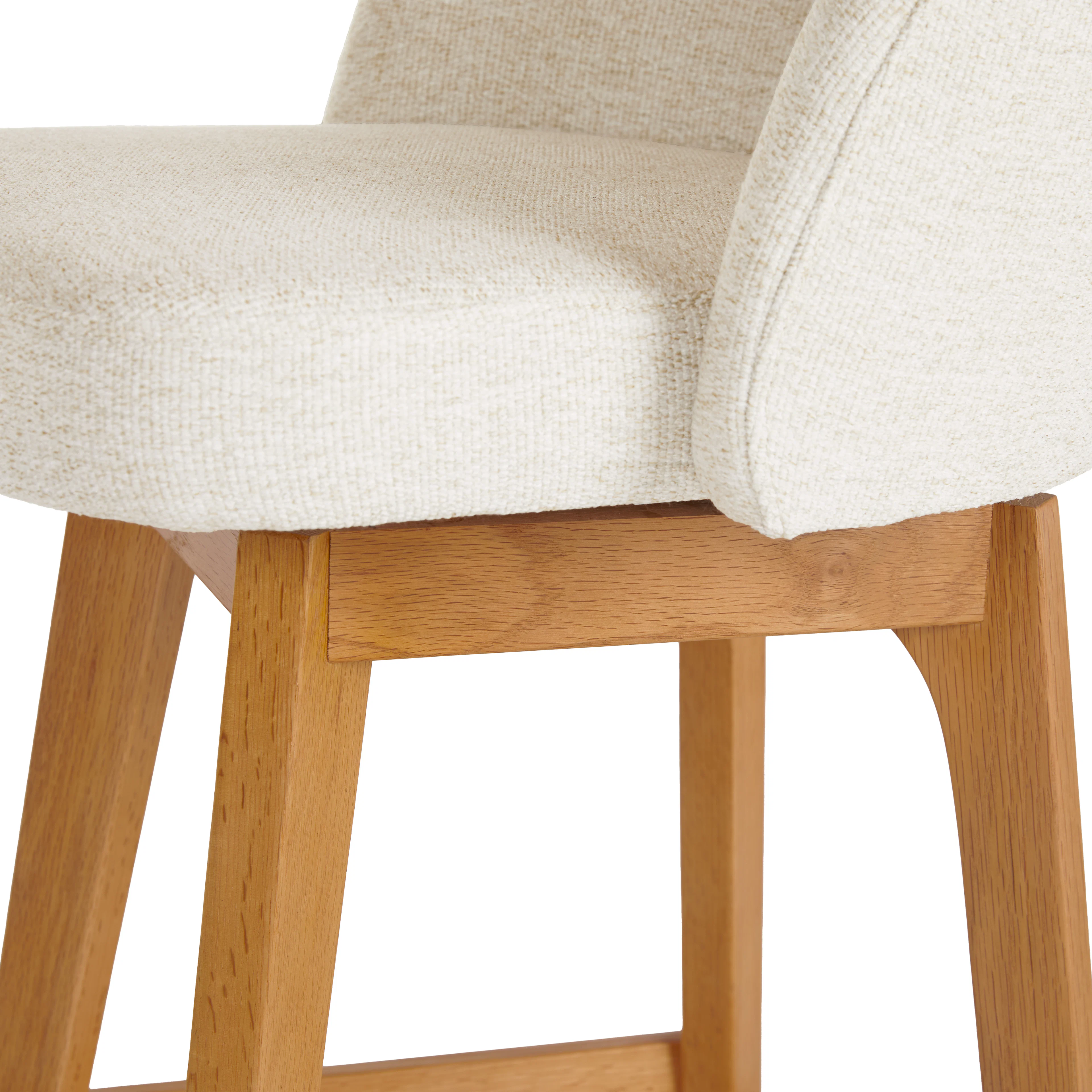 Alta Swivel Counter Stool - Oak and Camellia Ivory