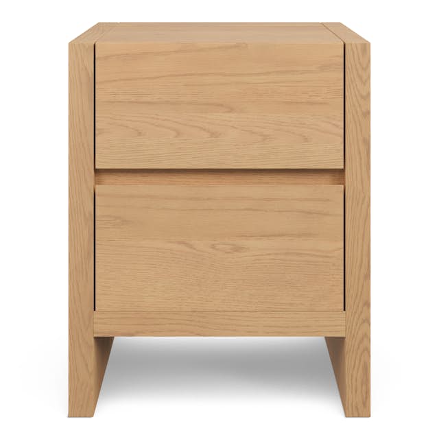 Leif 2-Drawer White Oak Nightstand | Stylish & Functional