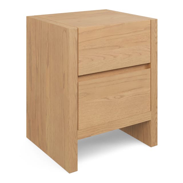Leif 2-Drawer White Oak Nightstand | Stylish & Functional