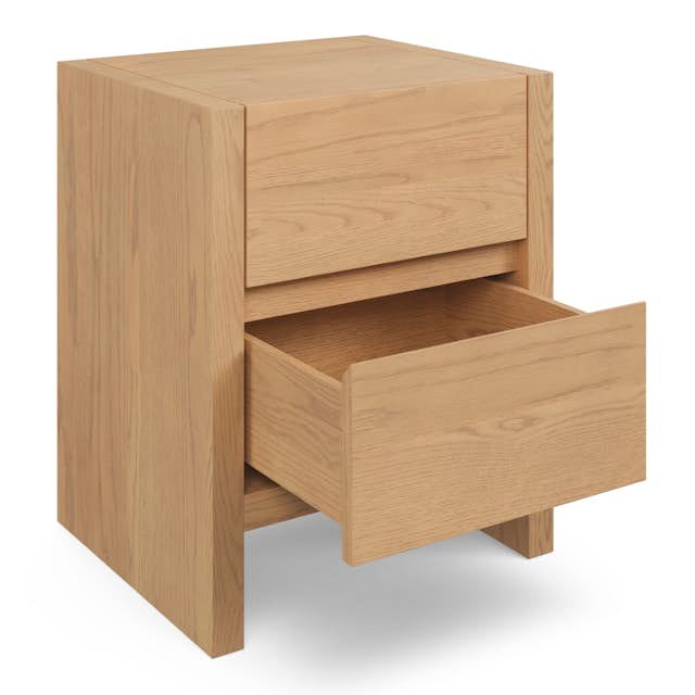 Leif 2-Drawer White Oak Nightstand | Stylish & Functional
