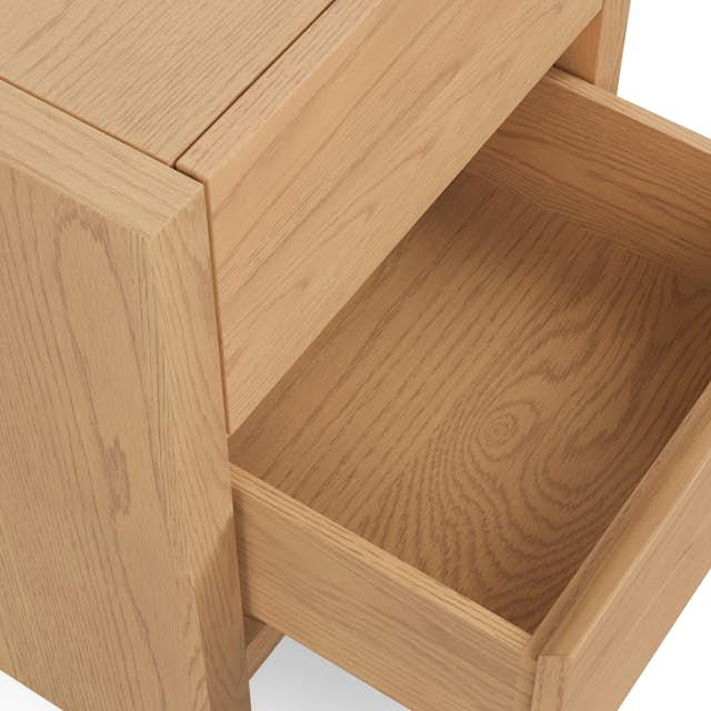 Leif 2-Drawer White Oak Nightstand | Stylish & Functional