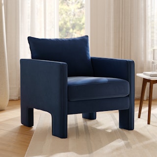 Oren 29.5" Velvet Lounge Chair - Hale Navy