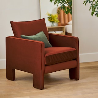 Oren 29.5" Velvet Lounge Chair - Hale Rust