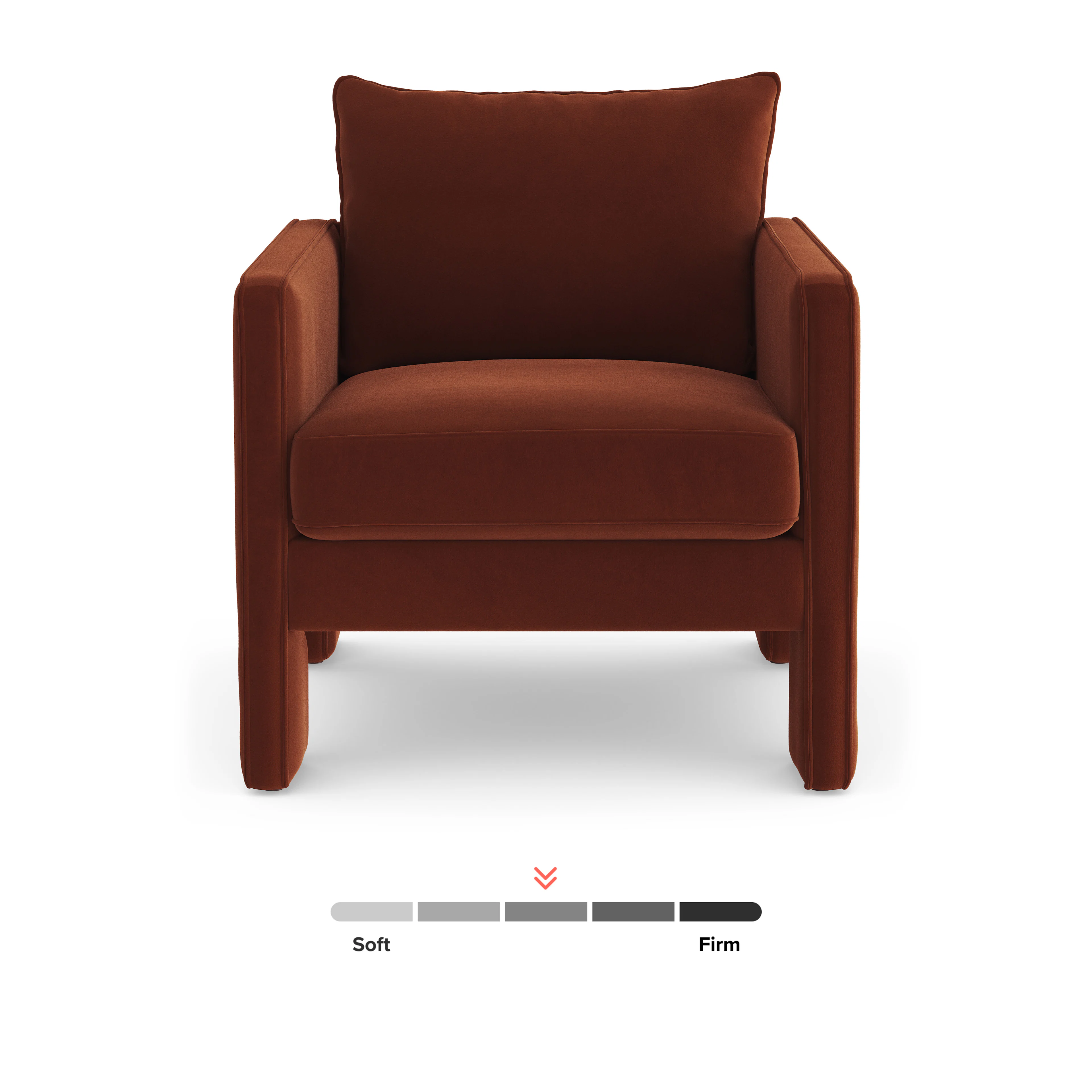 Oren 29.5" Velvet Lounge Chair - Hale Rust