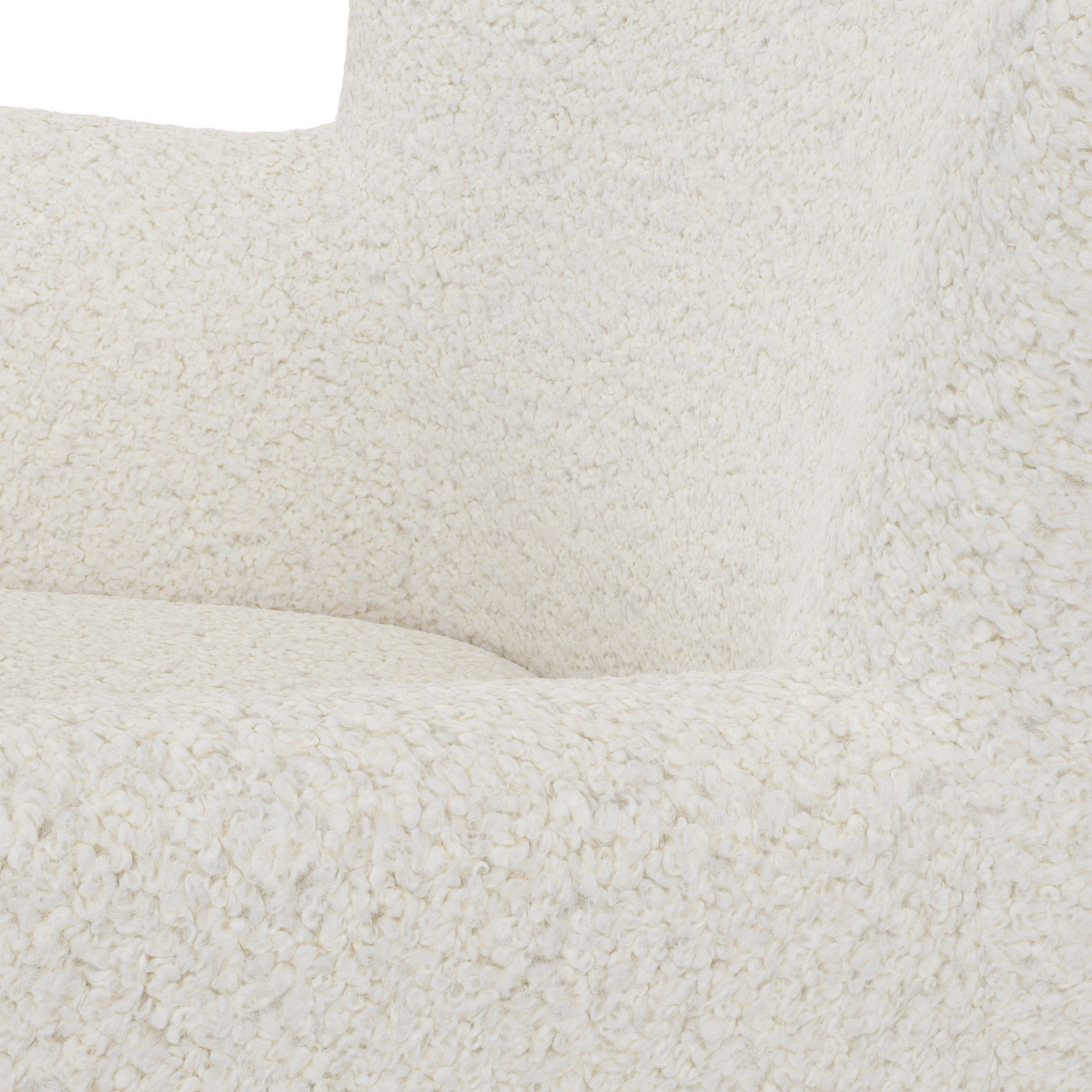 White Shearling Wingback Armchair - Scandinavian Design