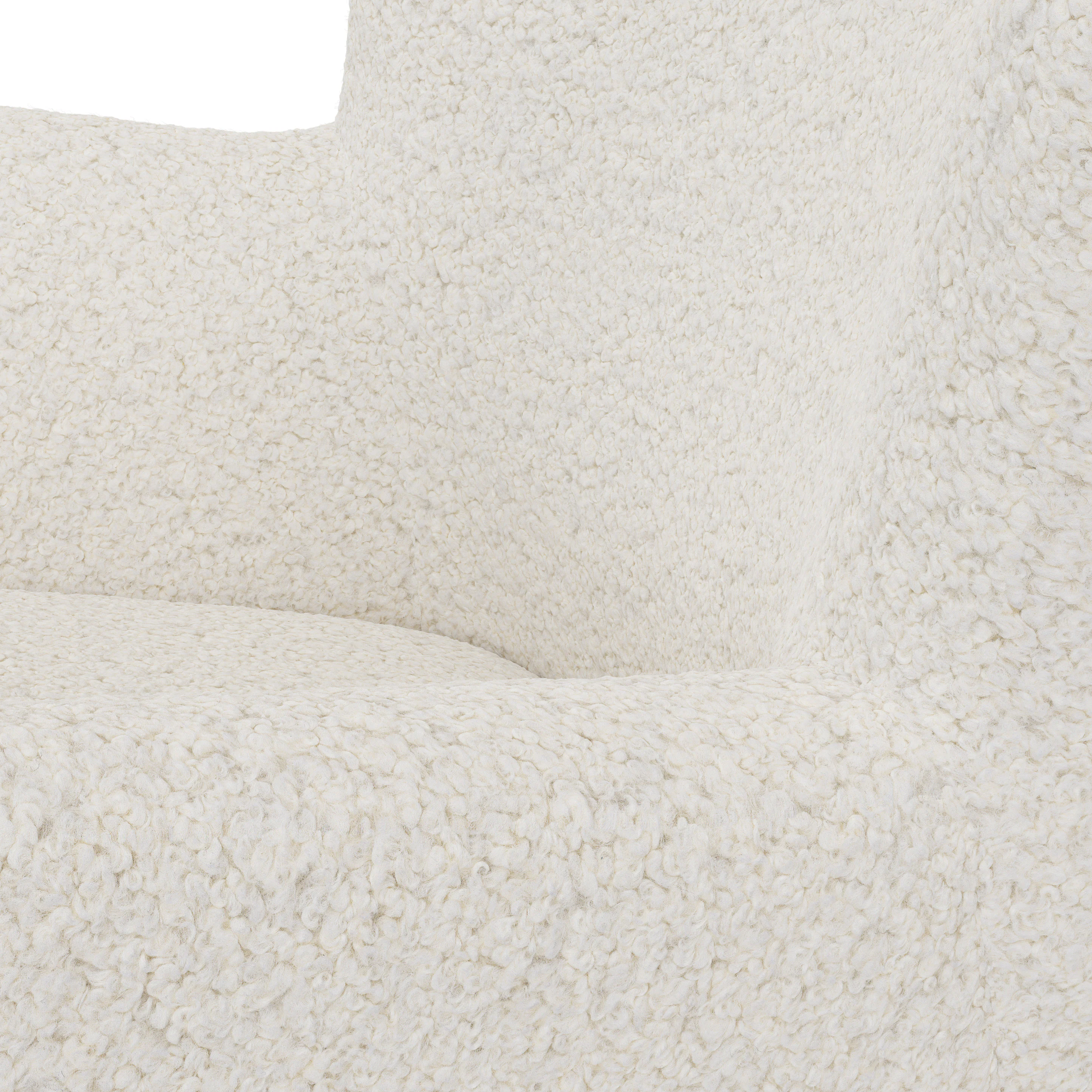 White Shearling Wingback Armchair - Scandinavian Design