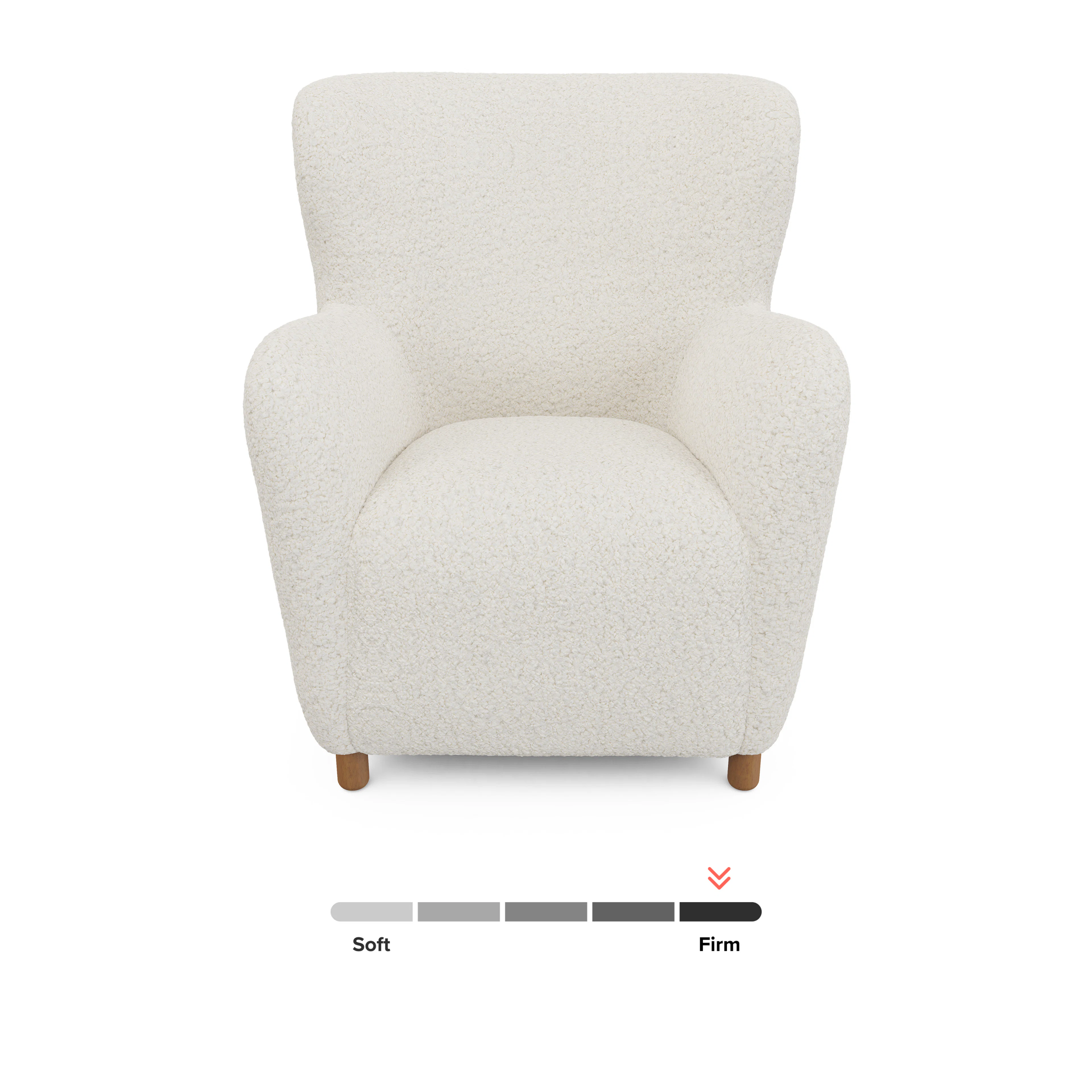 White Shearling Wingback Armchair - Scandinavian Design