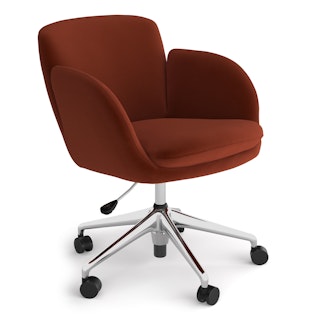 Bea Velvet Office Chair - Hale Rust