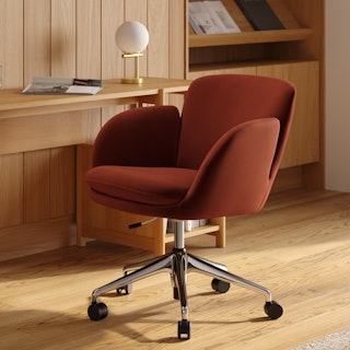 Bea Velvet Office Chair - Hale Rust