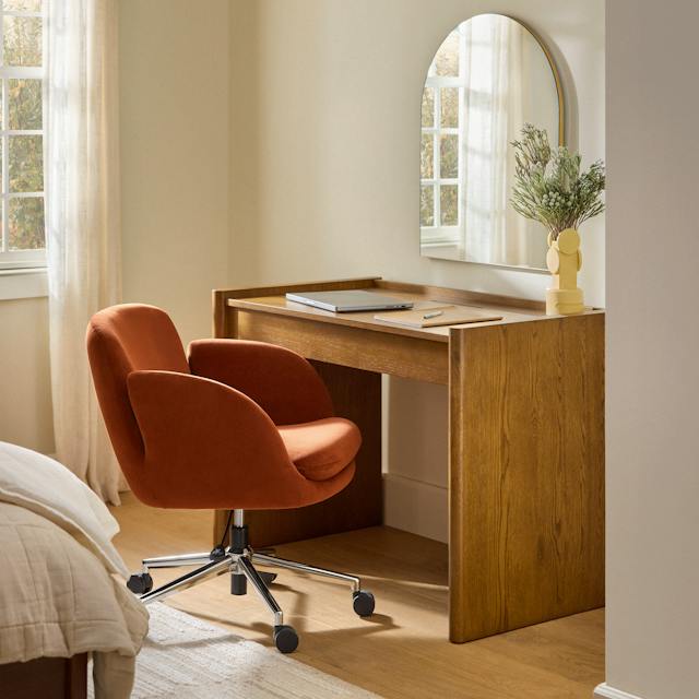 Bea Hale Rust Velvet Office Chair | Article
