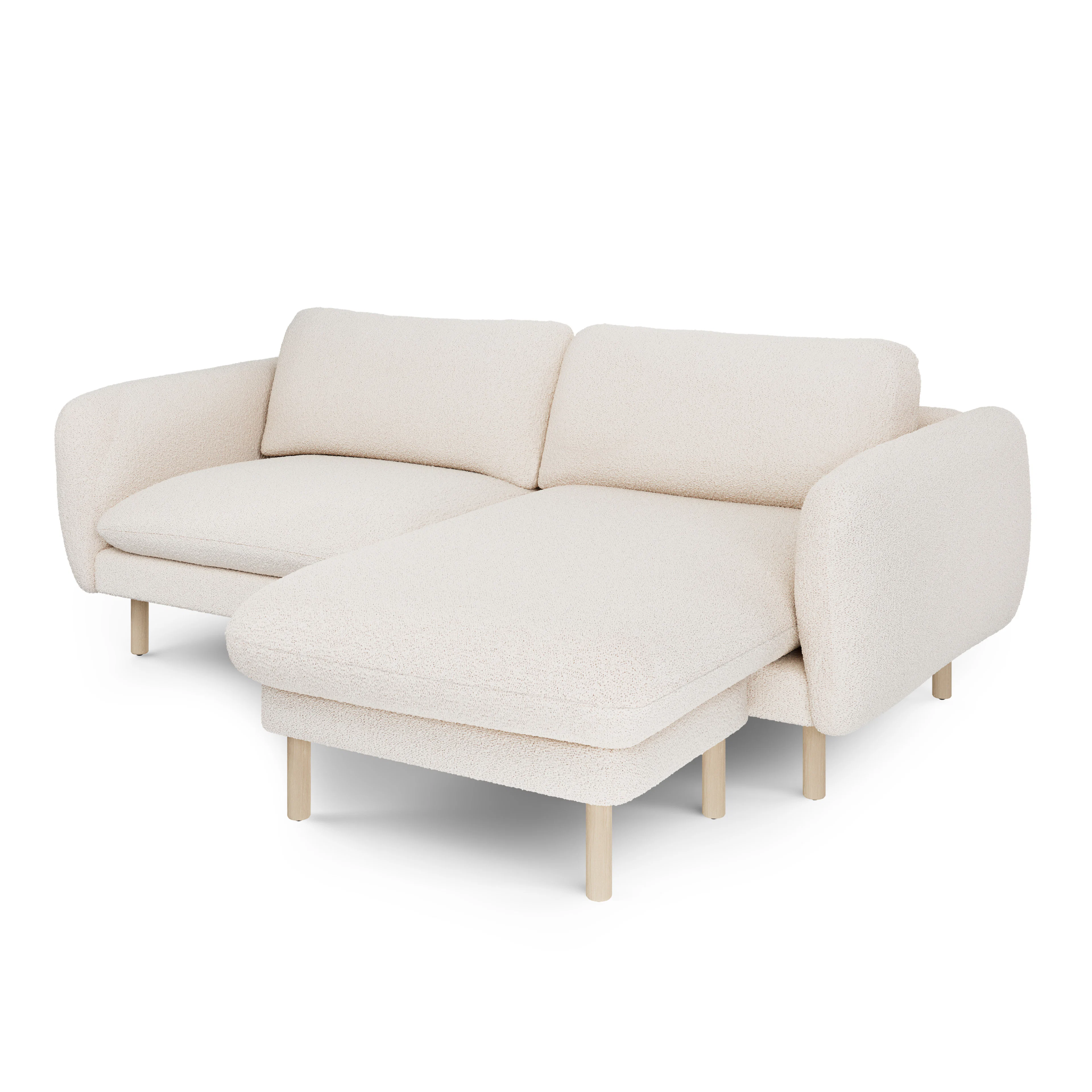 Sanders 85.5" Reversible Sectional - Ivory Wool Bouclé