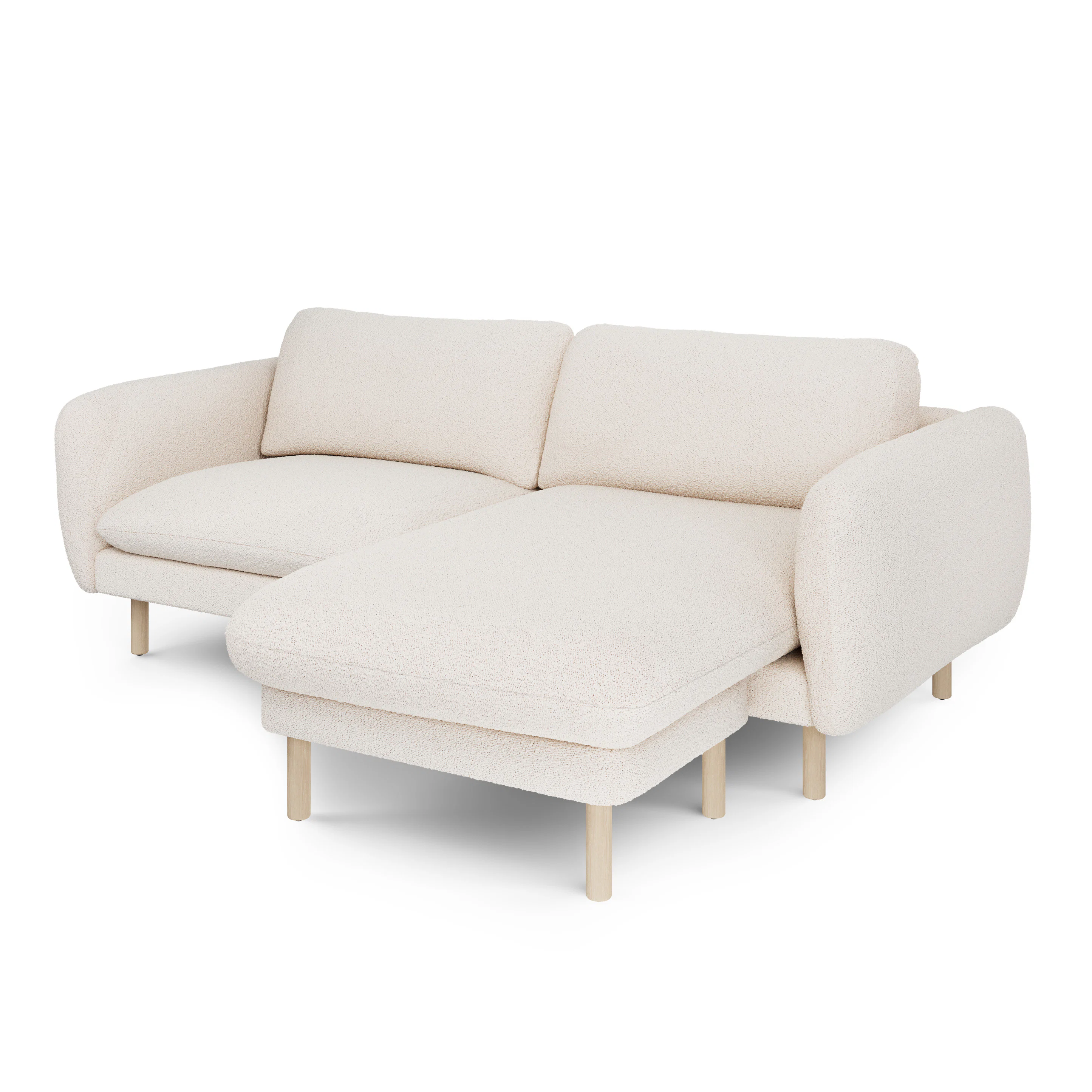 Sanders 85.5" Reversible Sectional - Ivory Wool Bouclé
