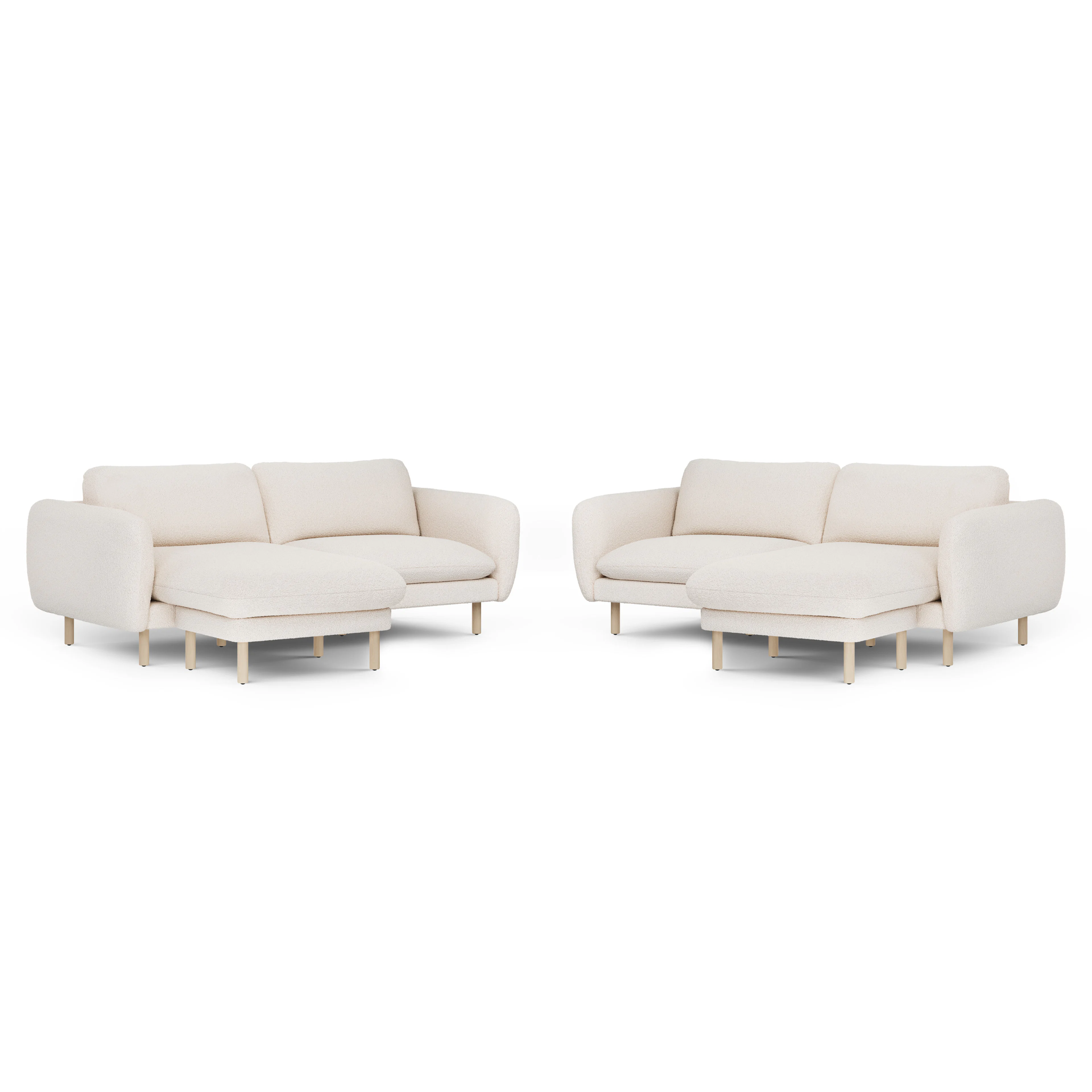 Sanders 85.5" Reversible Sectional - Ivory Wool Bouclé