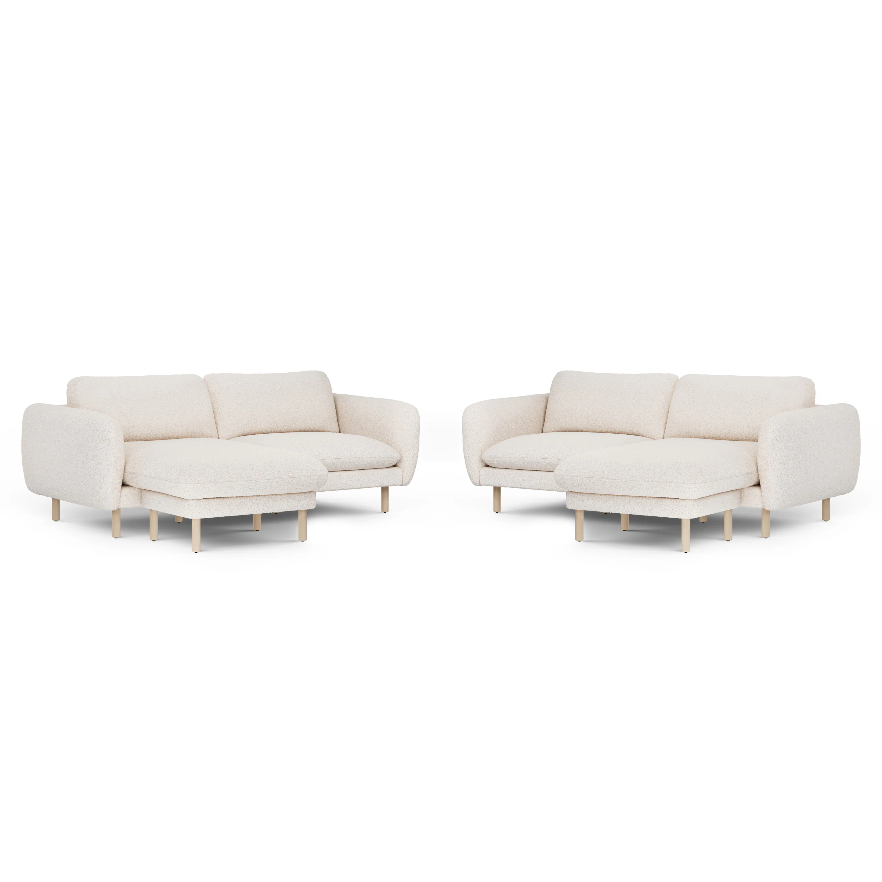 Sanders 85.5" Reversible Sectional - Ivory Wool Bouclé
