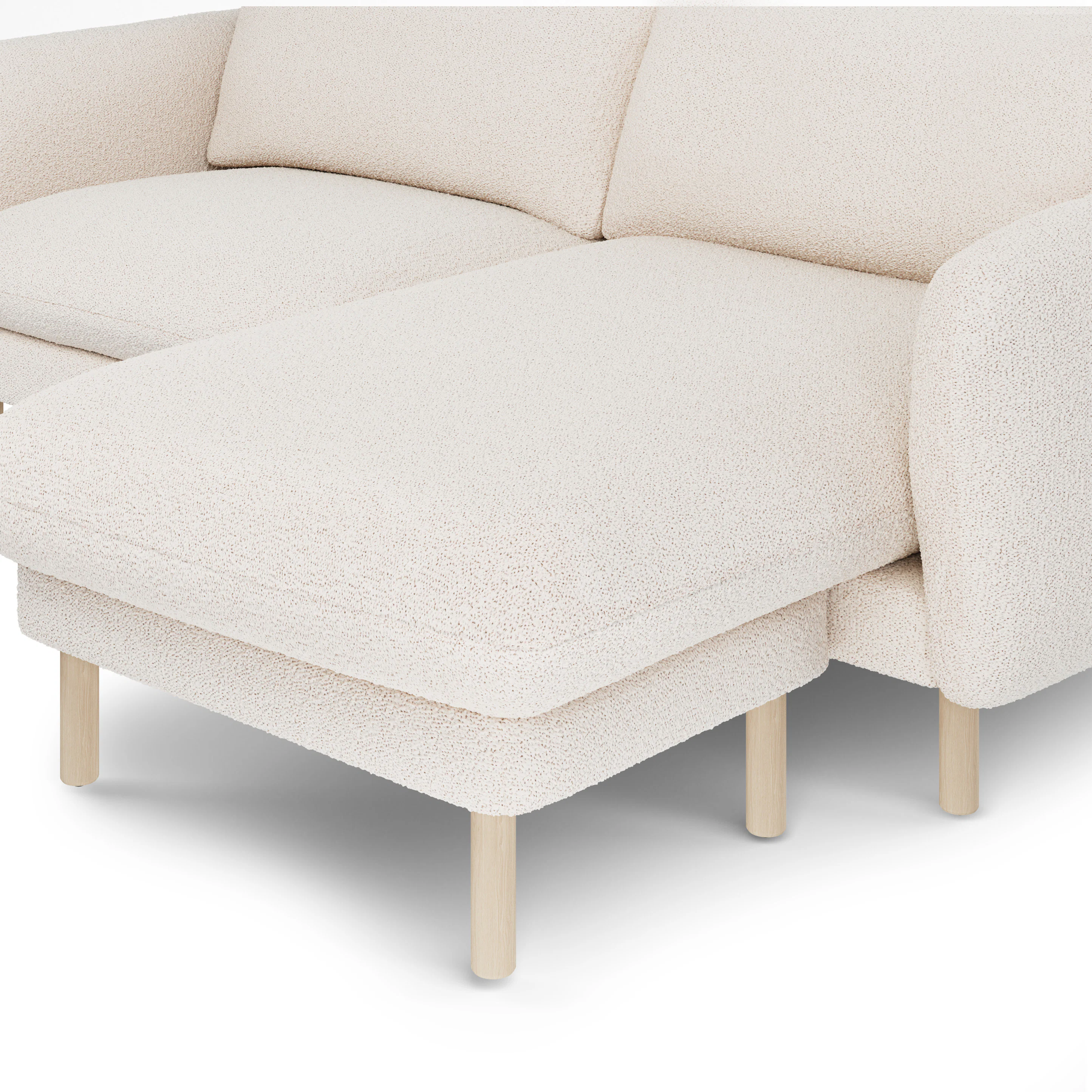 Sanders 85.5" Reversible Sectional - Ivory Wool Bouclé