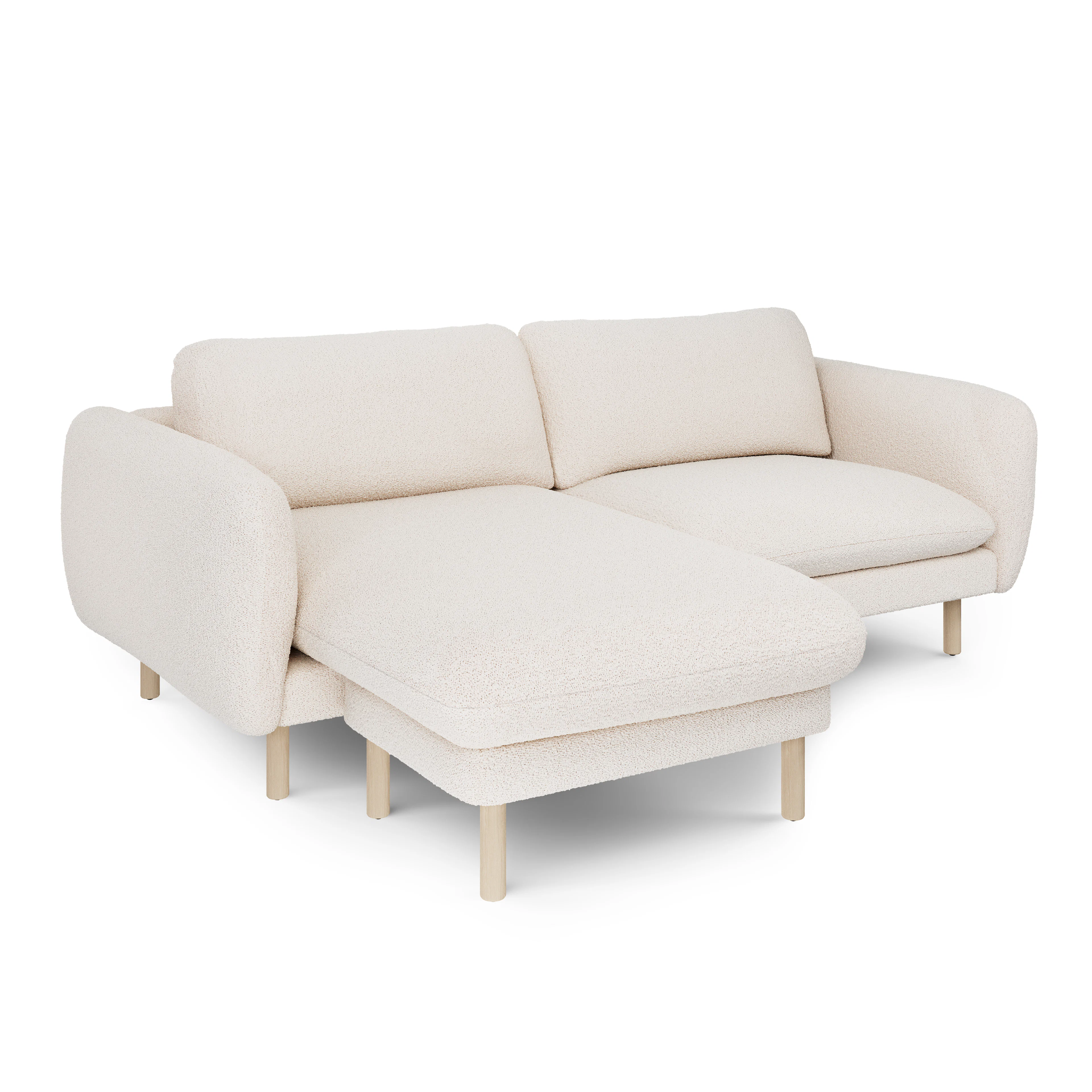Sanders 85.5" Reversible Sectional - Ivory Wool Bouclé