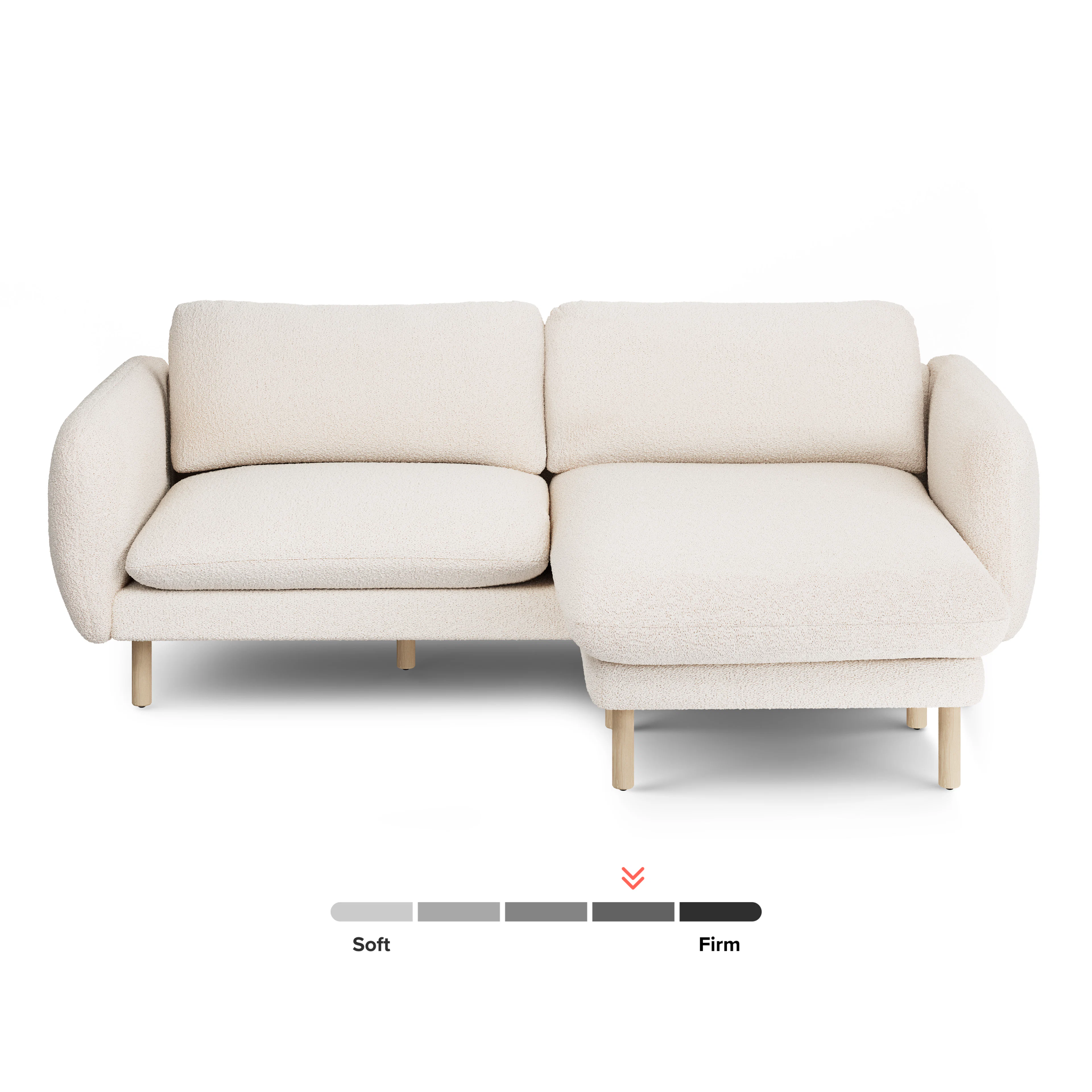 Sanders 85.5" Reversible Sectional - Ivory Wool Bouclé