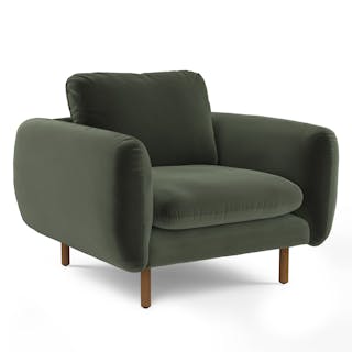 Sanders 37" Velvet Lounge Chair - Plush Pacific Green
