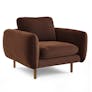 Sanders 37" Velvet Lounge Chair - Plush Pacific Brown