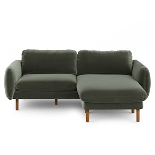 Sanders Plush Pacific Green Reversible Sectional