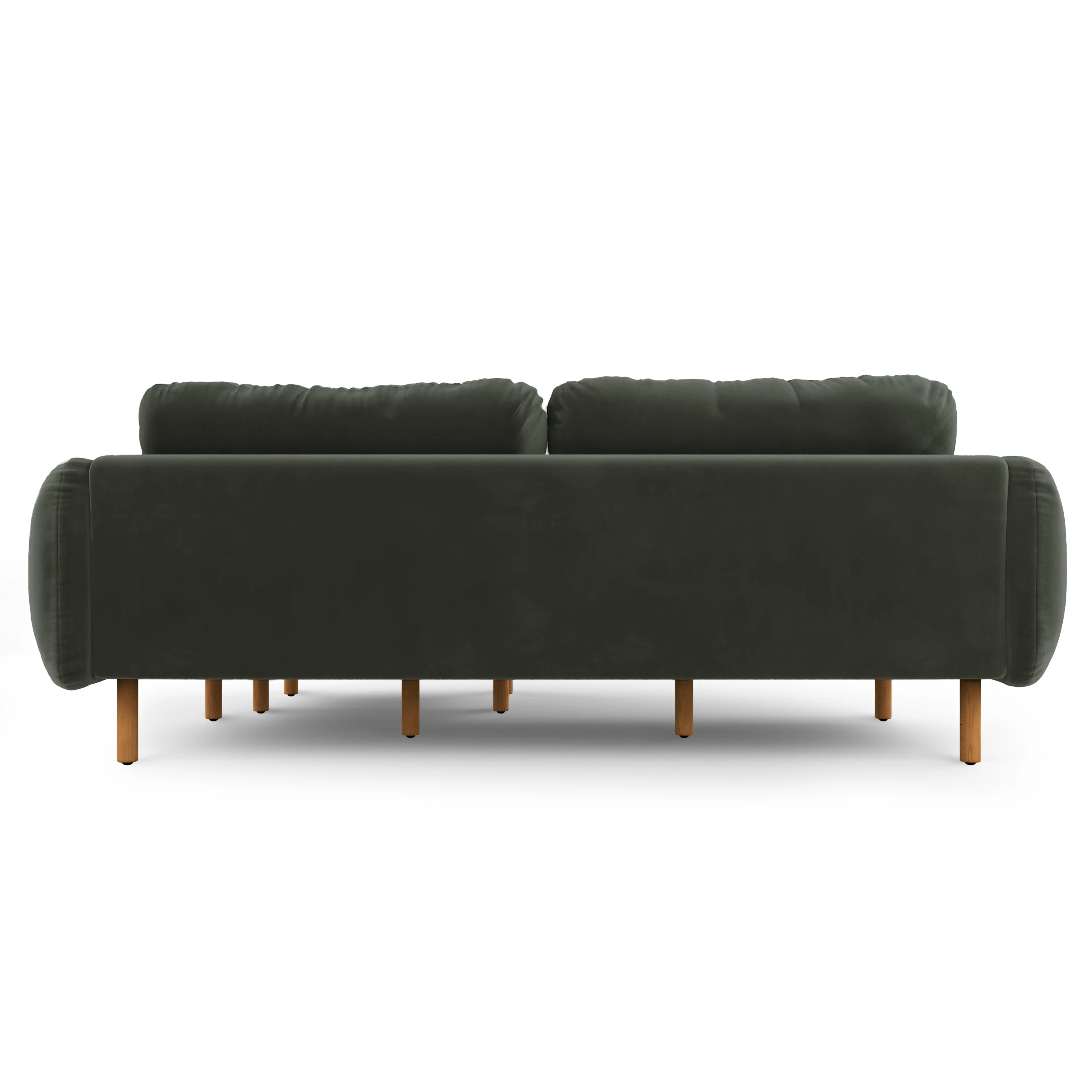 Sanders 85.5" Velvet Reversible Sectional - Plush Pacific Green