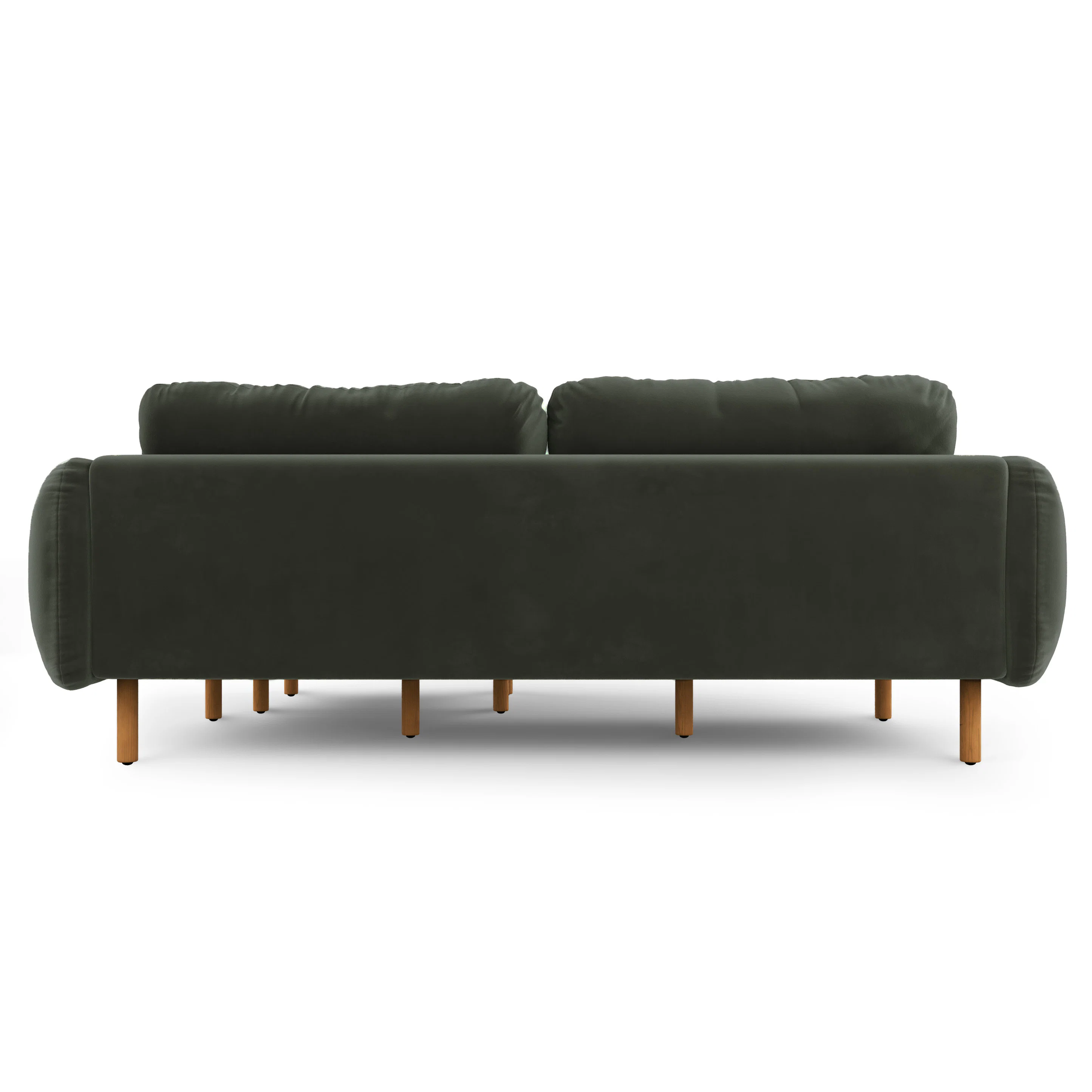 Sanders 85.5" Velvet Reversible Sectional - Plush Pacific Green