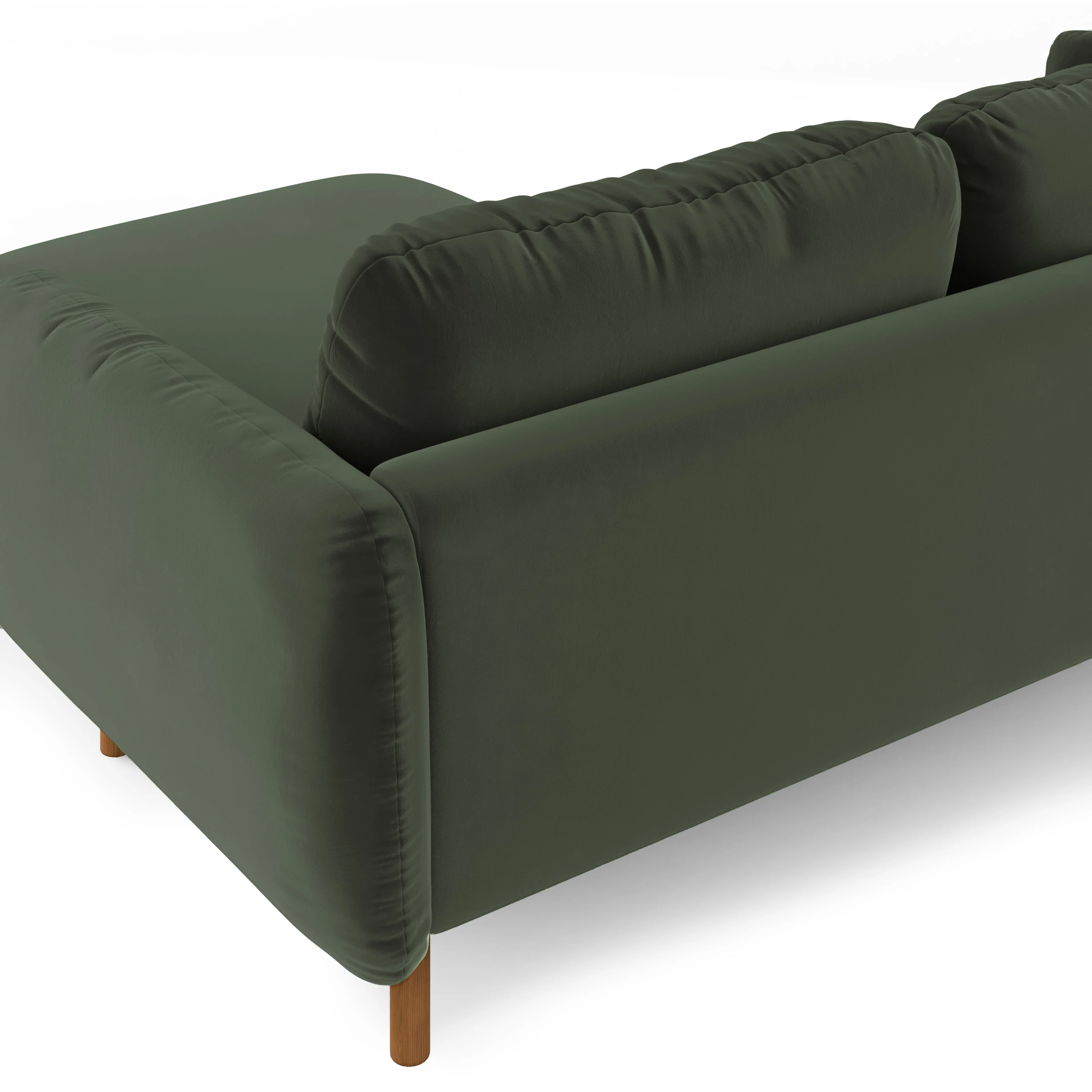 Sanders 85.5" Velvet Reversible Sectional - Plush Pacific Green
