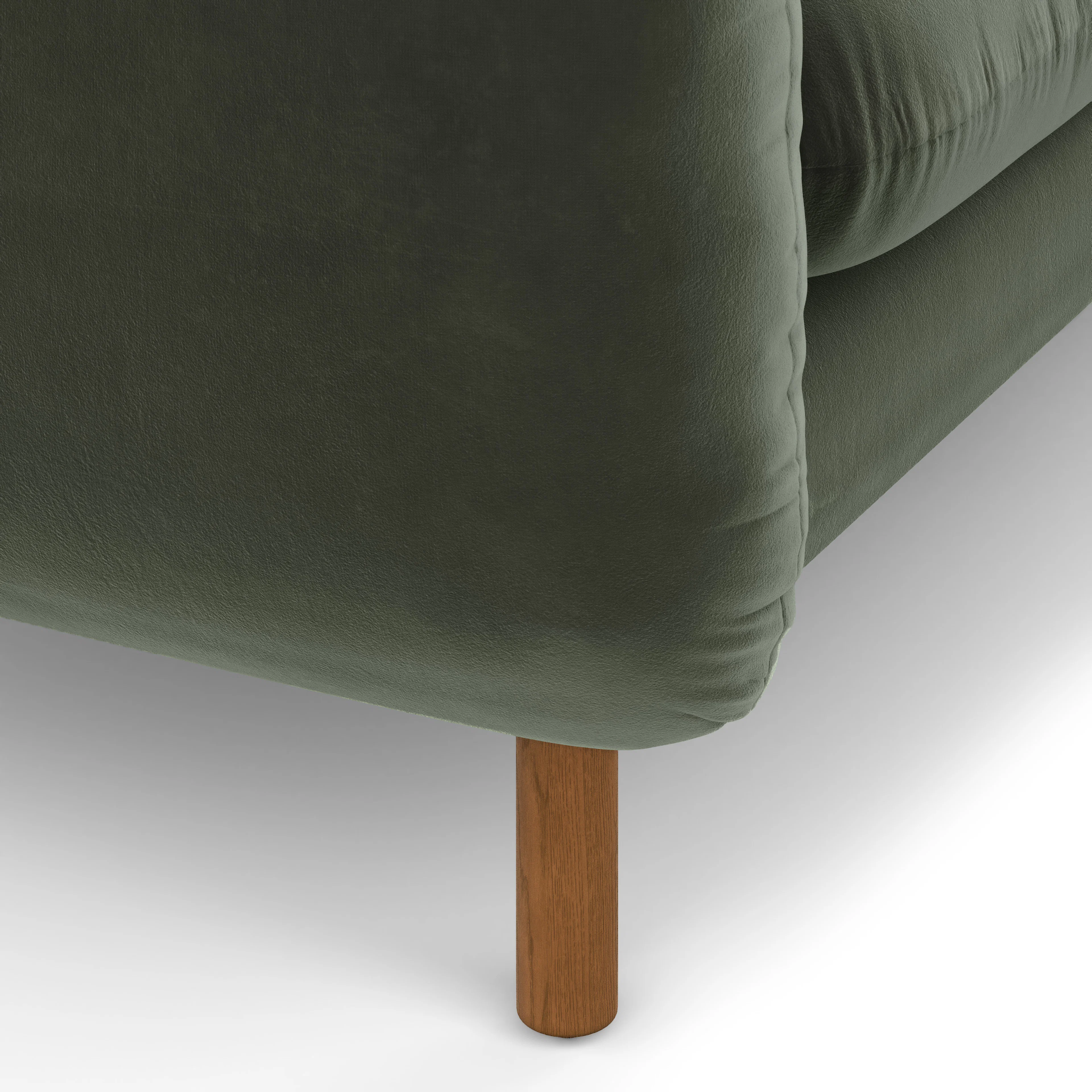 Sanders 85.5" Velvet Reversible Sectional - Plush Pacific Green