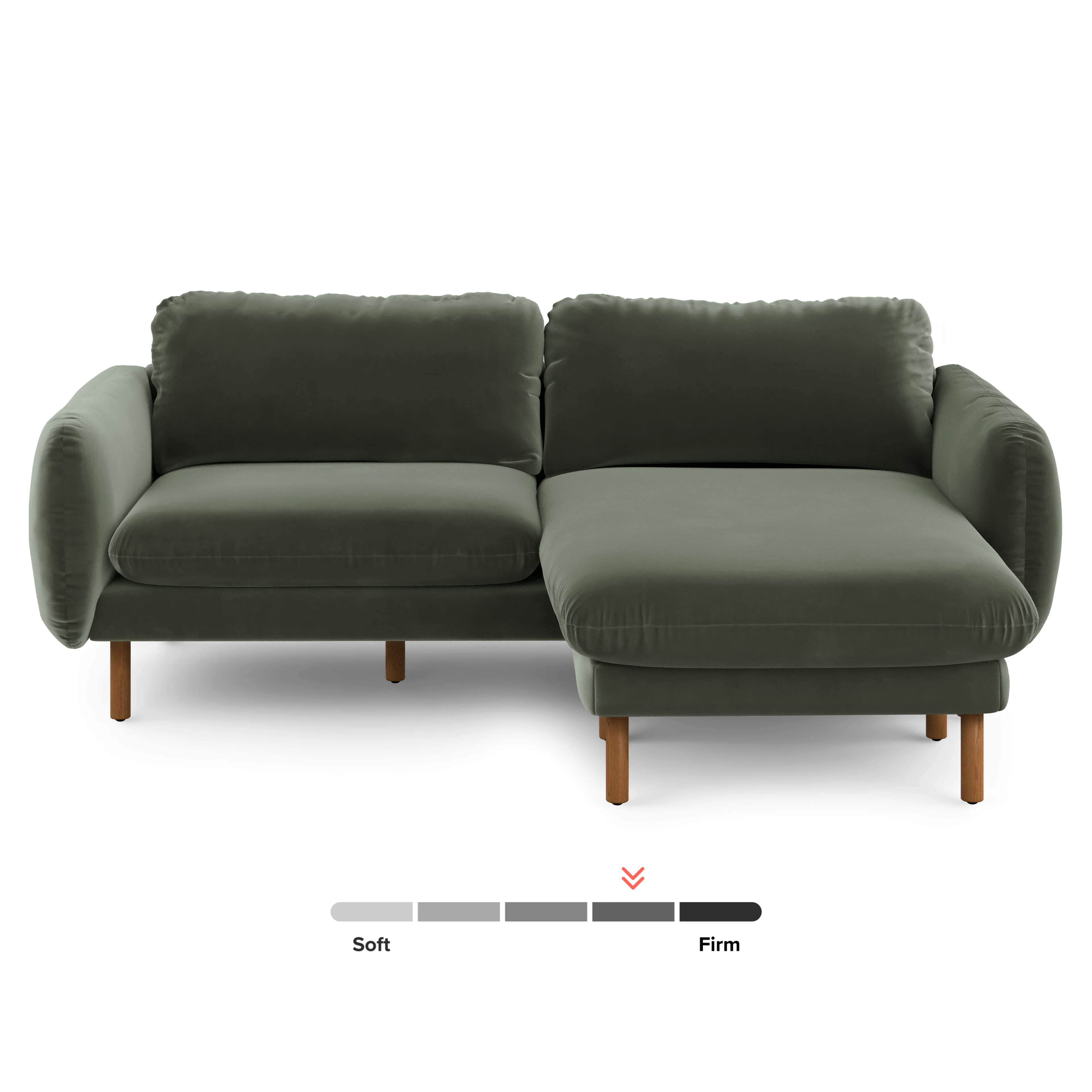 Sanders 85.5" Velvet Reversible Sectional - Plush Pacific Green